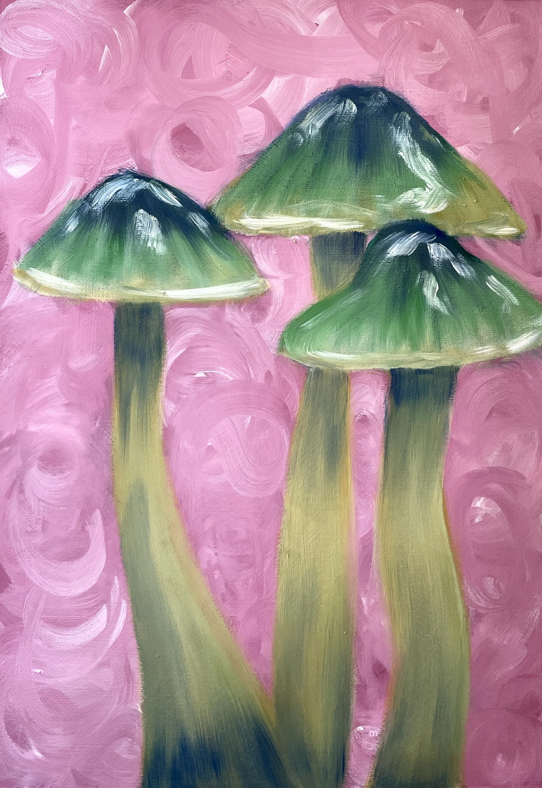 Green Mushroom Print