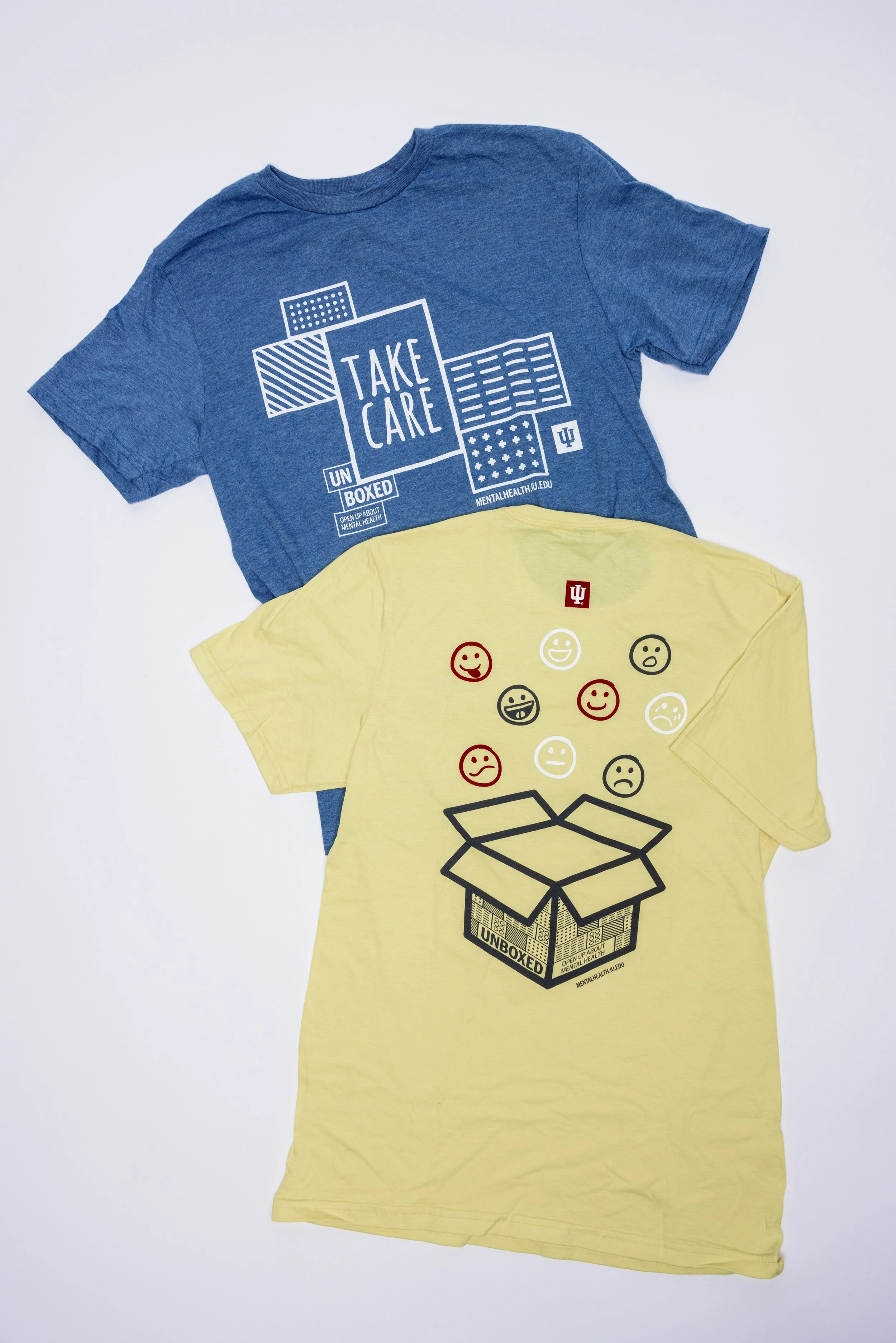 blue and yellow t-shirts