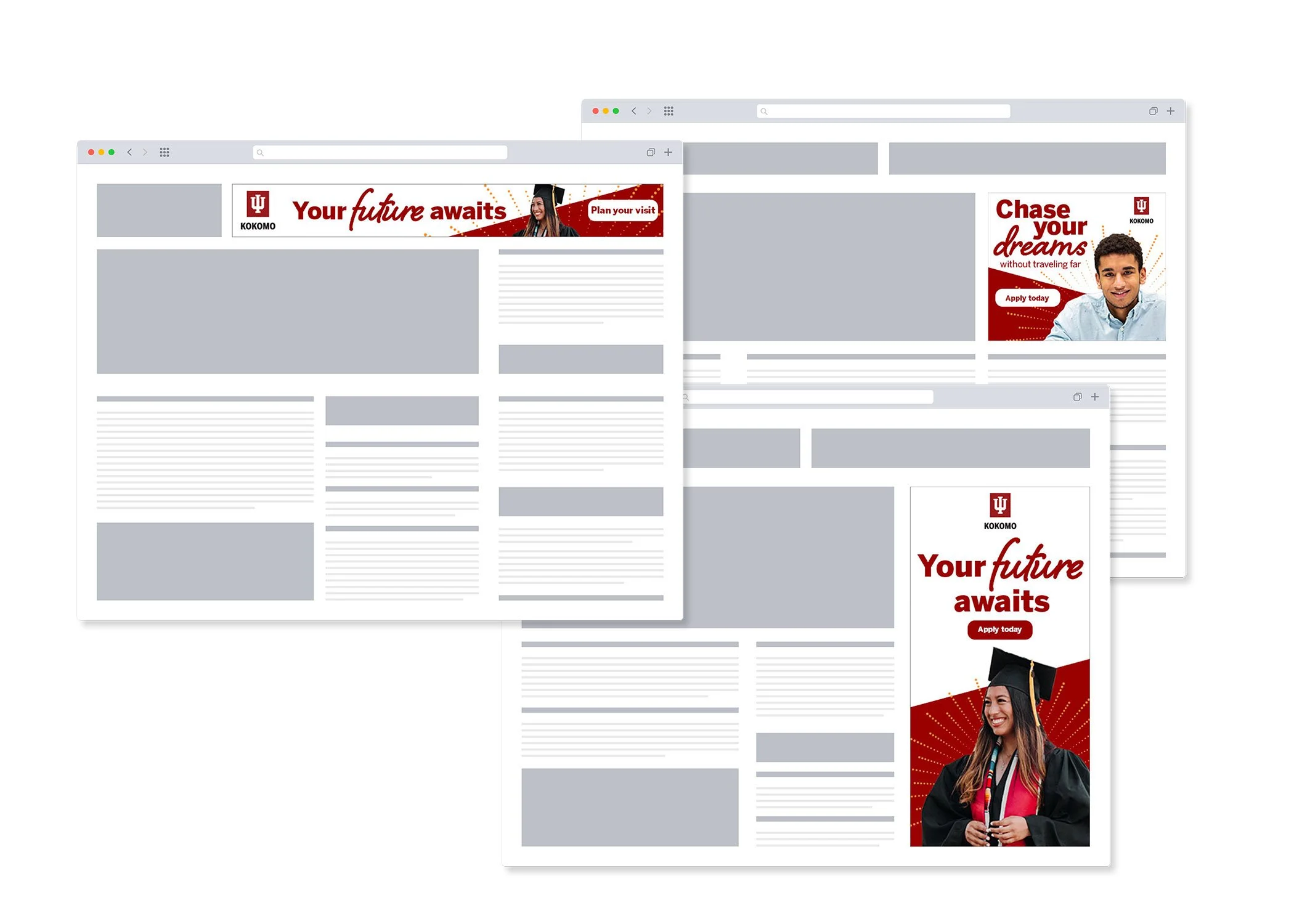 web banner ads in a mocked up browser windo