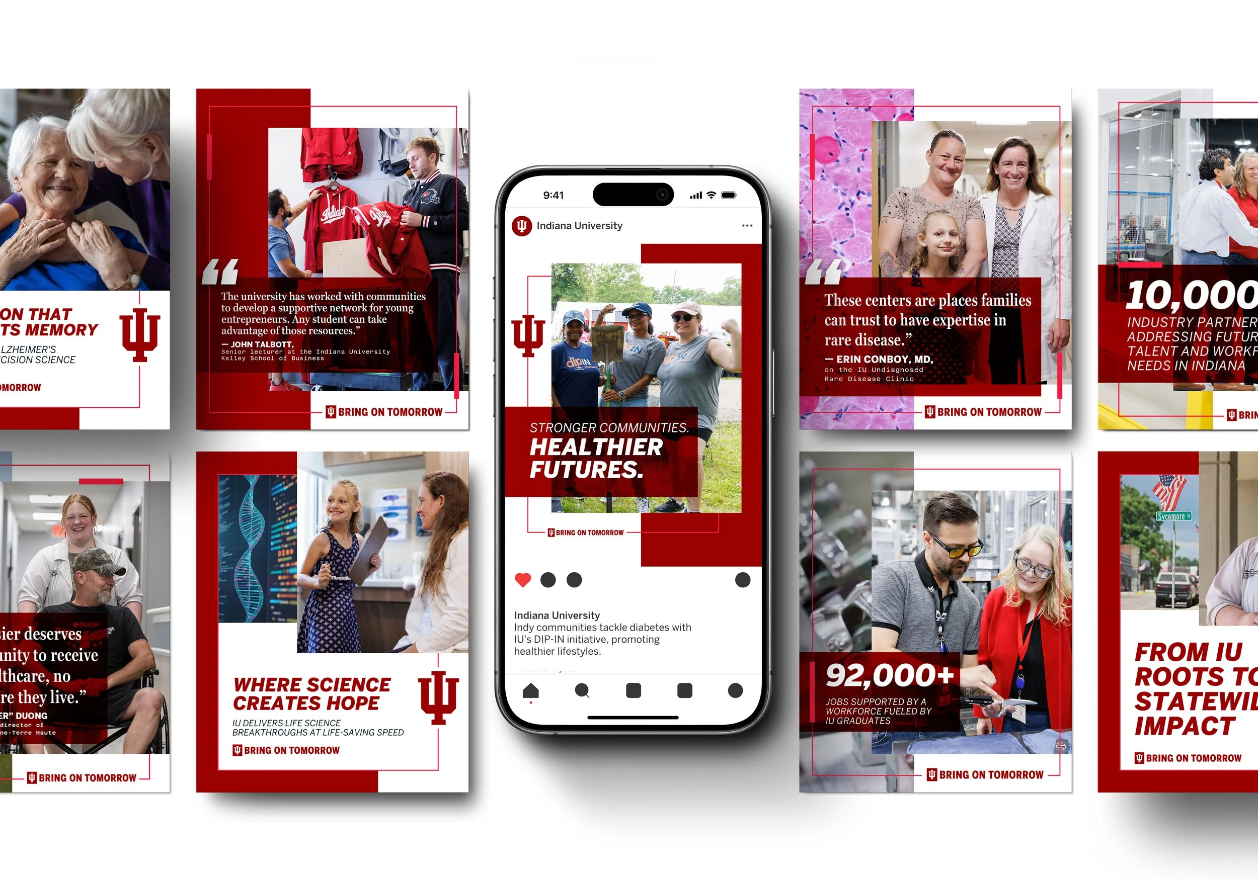 Collage of social media graphics