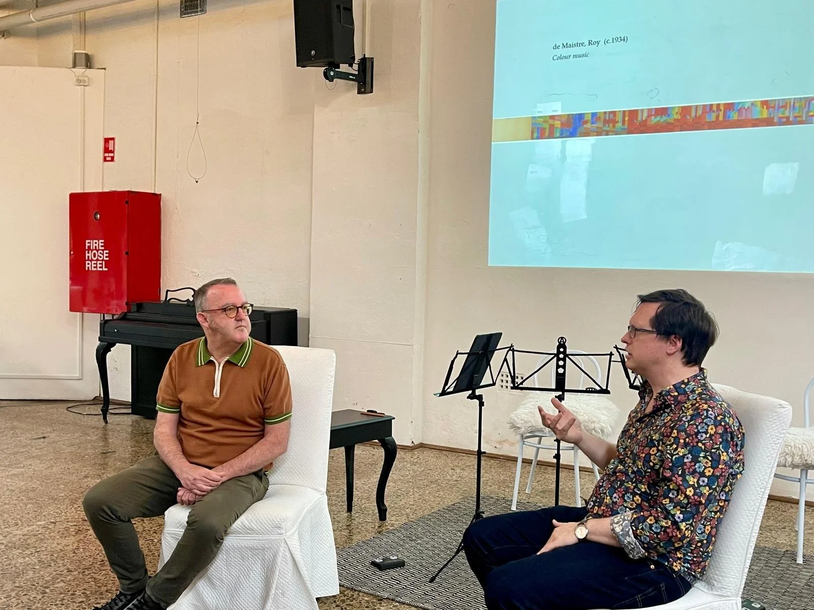 A moment from the pre-concert talk