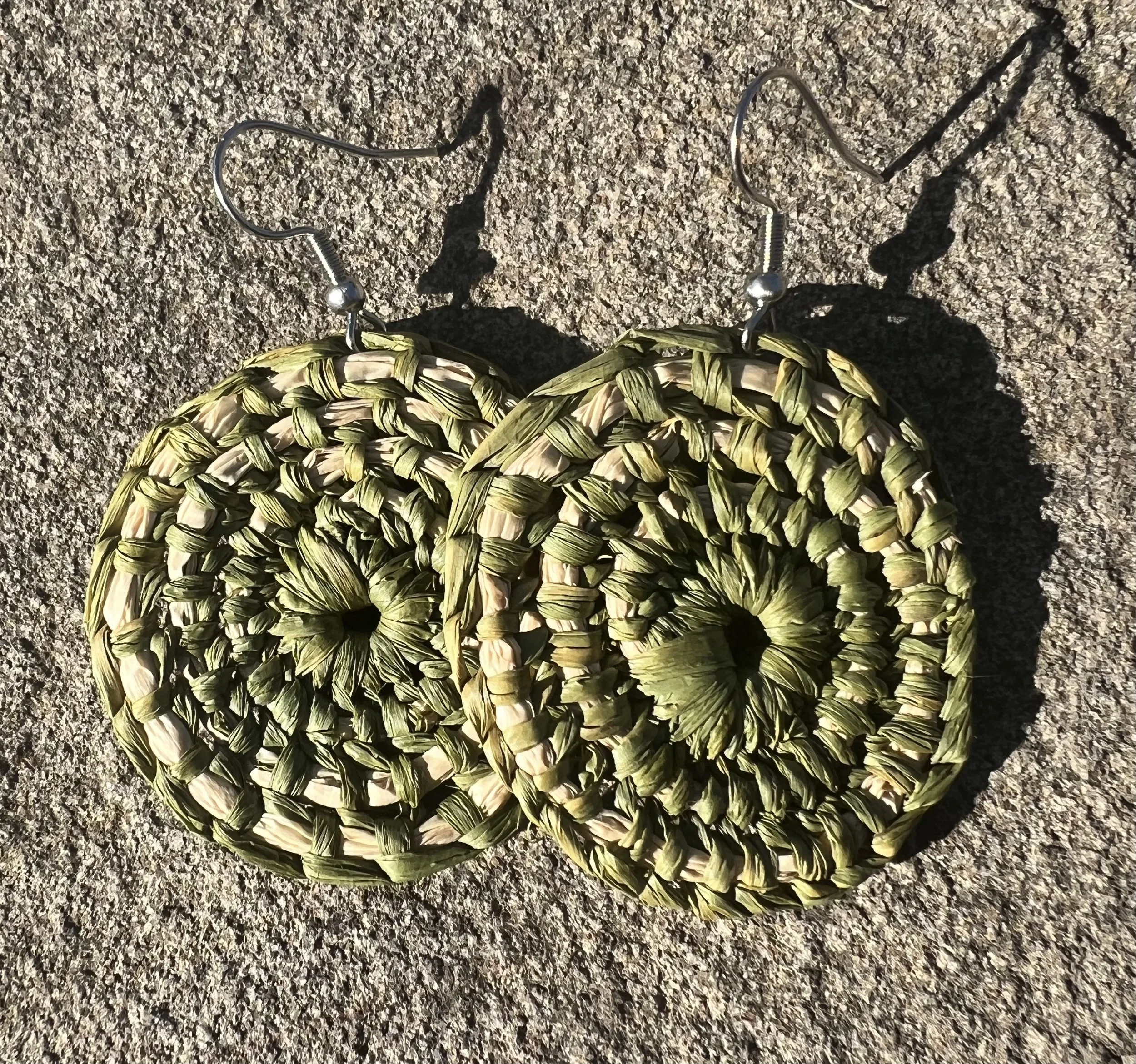 Pesto Green Woven Earrings