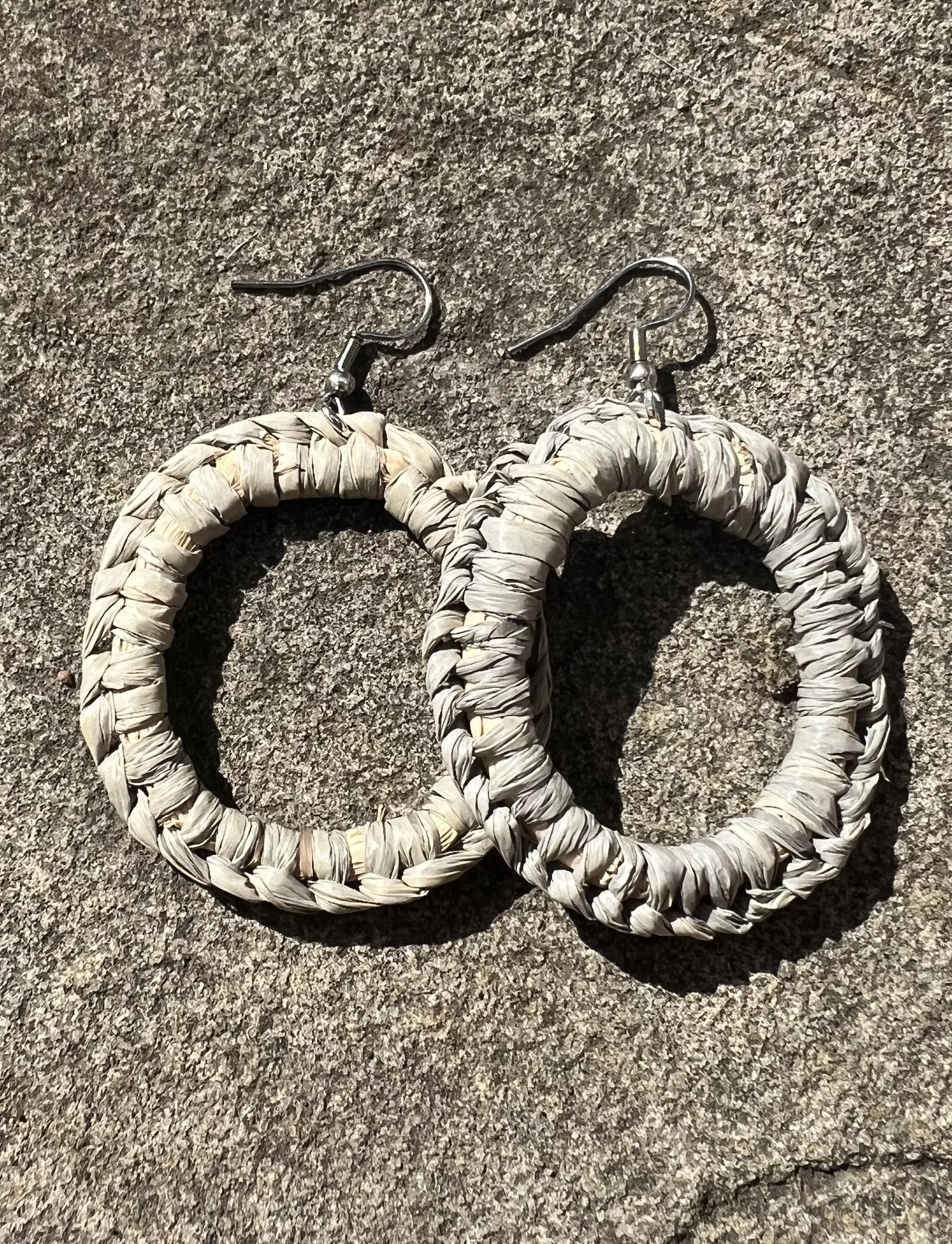 Night Circular Woven Earrings