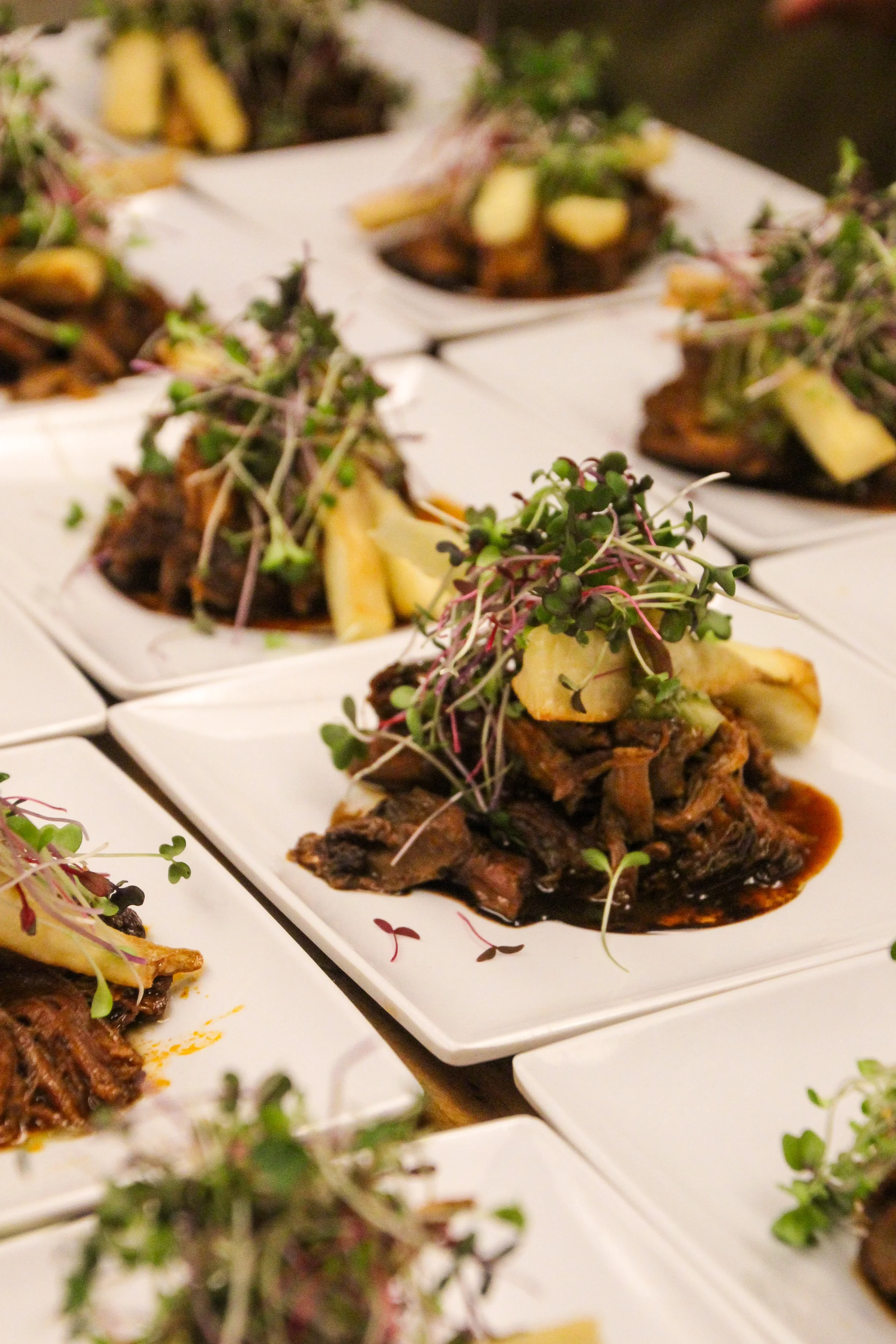 Plated course at Chef Candice's Latin Fusion Supper Club on California's Central Coast