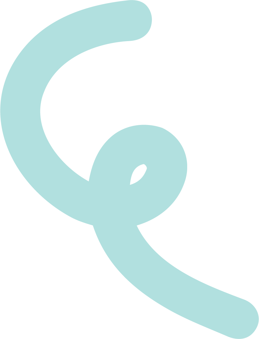 A light blue, stylized number six with a curl at the top, set against a black background.