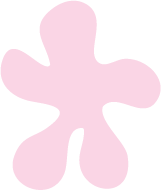 A pink abstract shape resembling a star or flower on a black background.