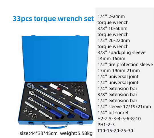 Professional 33Pcs Torque Wrench Set