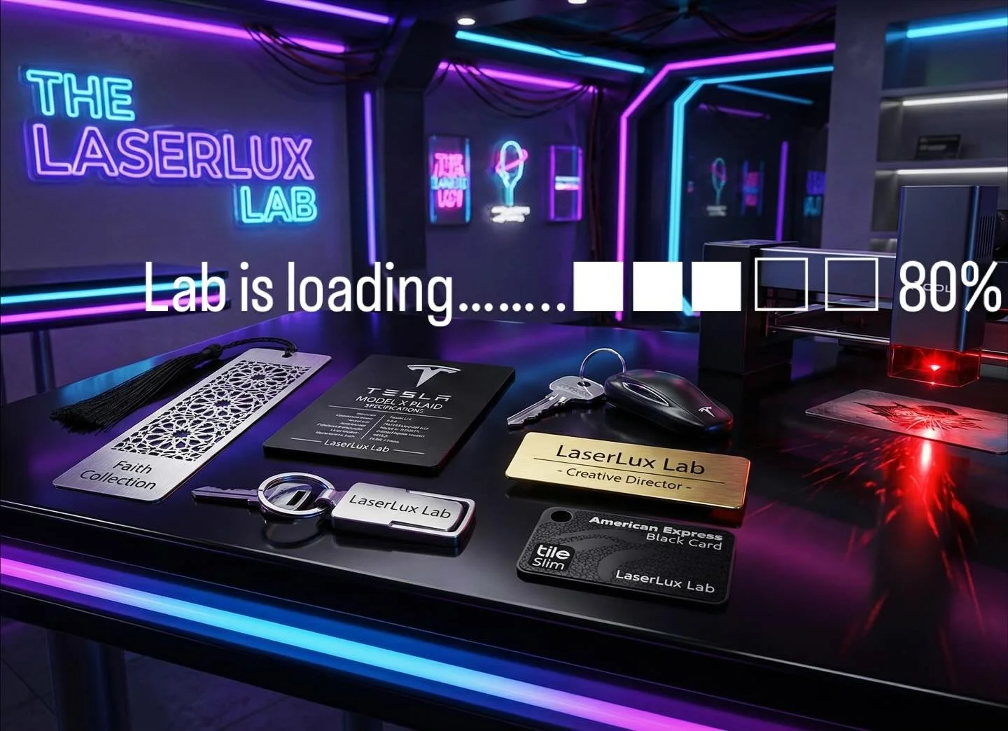 The Lab is loading... ■■■■□□ 80%
We are currently building the ultimate mobile engraving experience for DFW. The equipment is en route, and the designs are being finalized.
LaserLux Lab officially drops in December. We are bringing high-speed, on-sit
