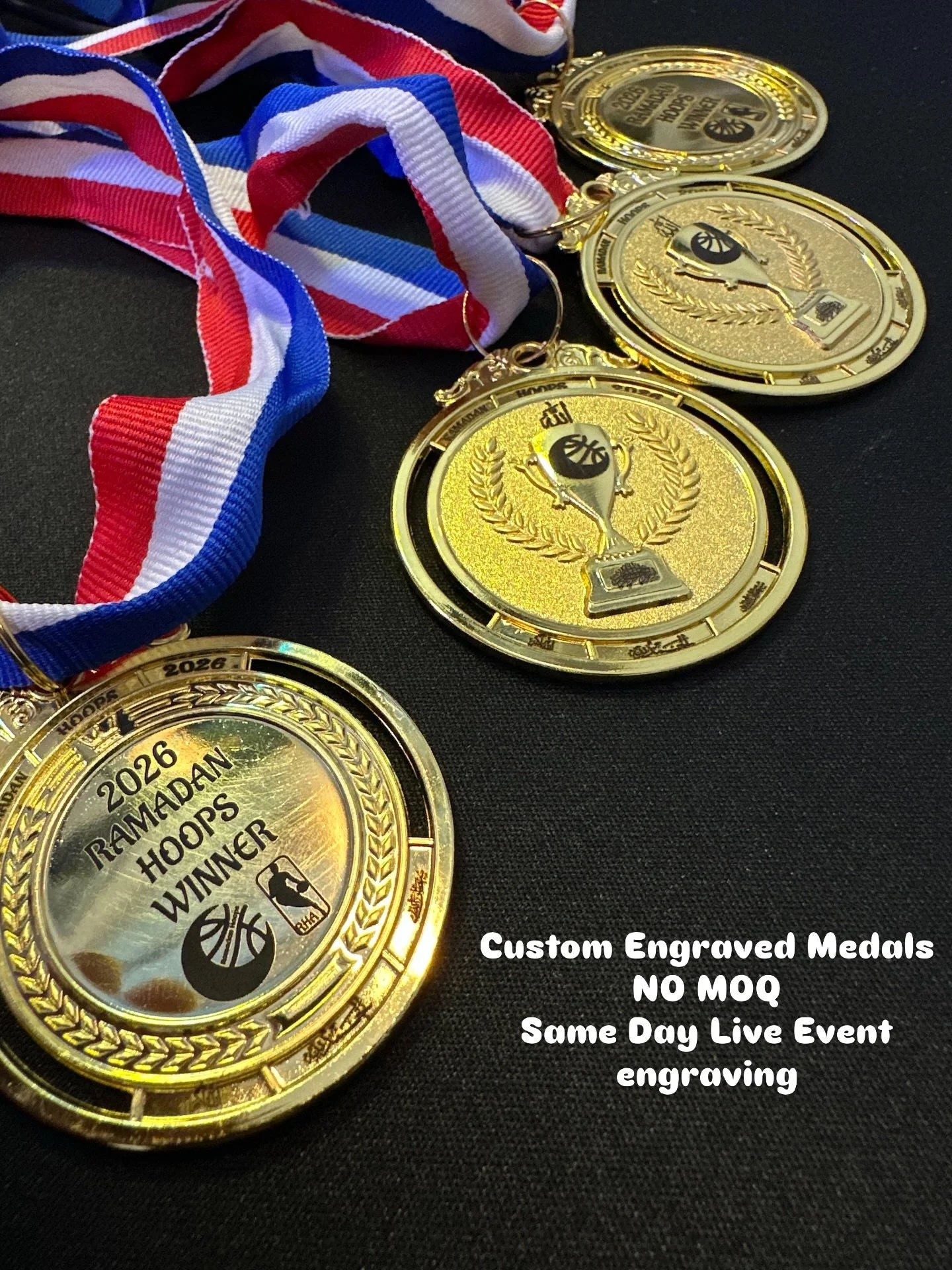 Make every victory unforgettable with Laserlux Lab's premium custom medal engraving services! Whether it's a community tournament, school sports league, or corporate field day, we've got you covered. Why choose us? NO Minimum Order Quantity (MOQ) and