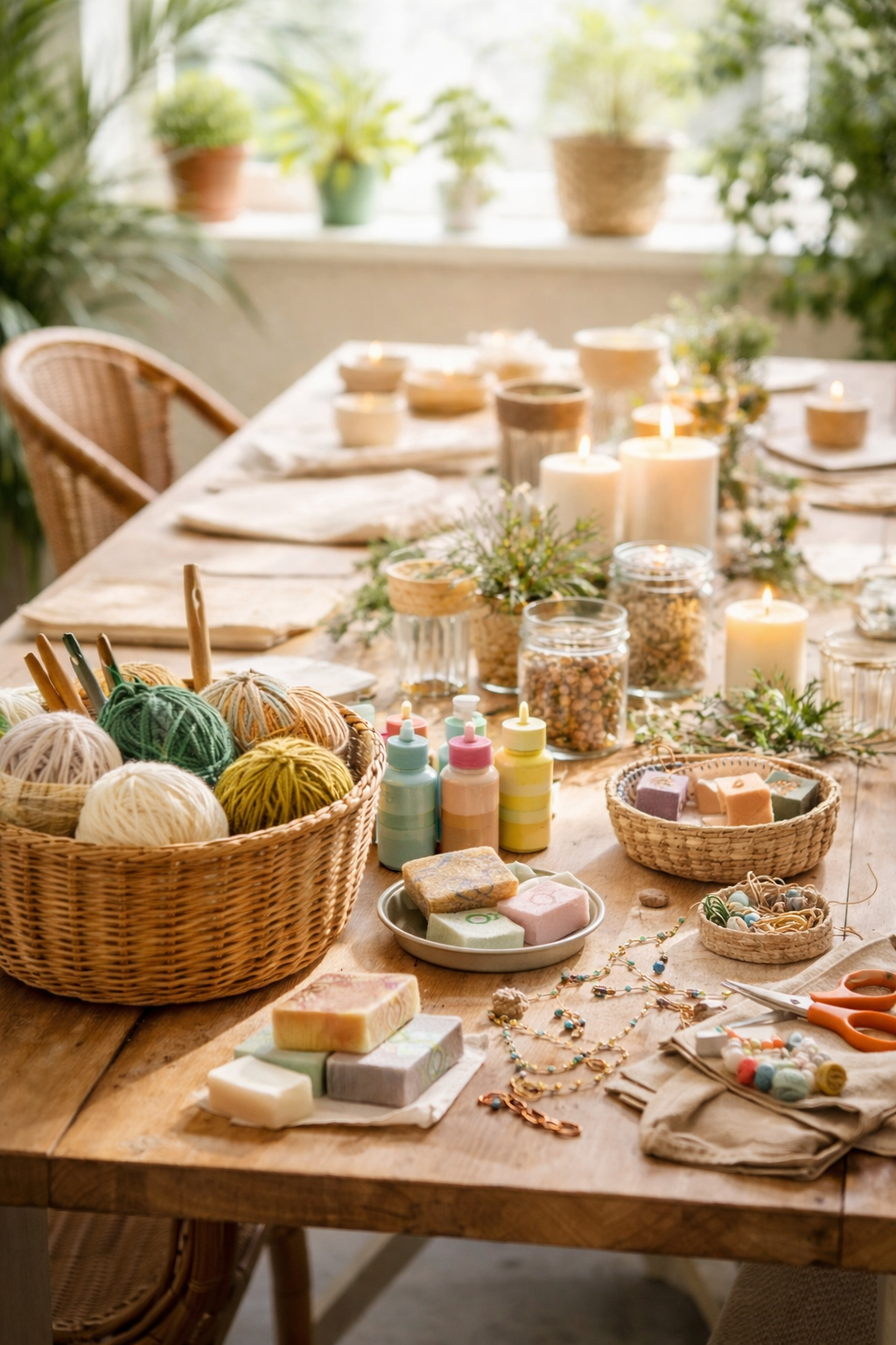 Creative workshop setup at The Glaze Shed studio in Mitchell Shire offering pottery painting and craft sessions