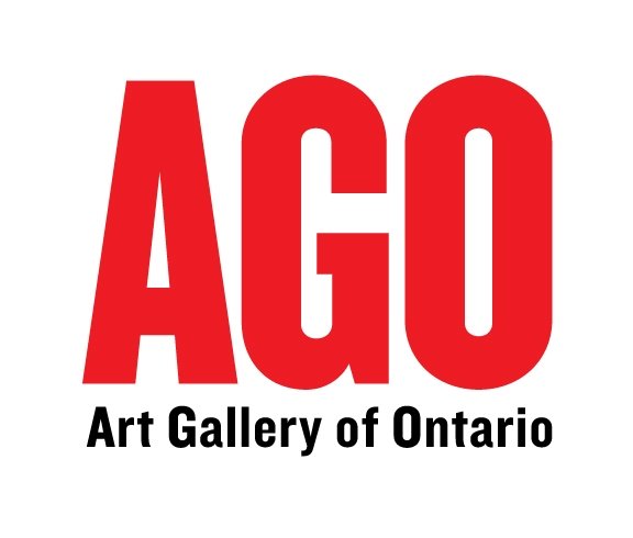 Logo for the Art Gallery of Ontario featuring large red letters 'AGO' and black text underneath that reads 'Art Gallery of Ontario'