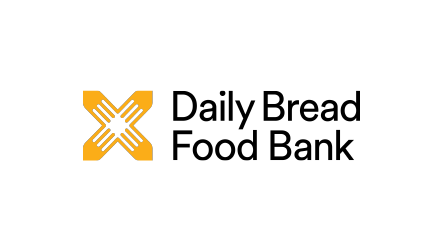 Logo of Daily Bread Food Bank featuring a stylized orange and white wheat icon with the text 'Daily Bread Food Bank'.