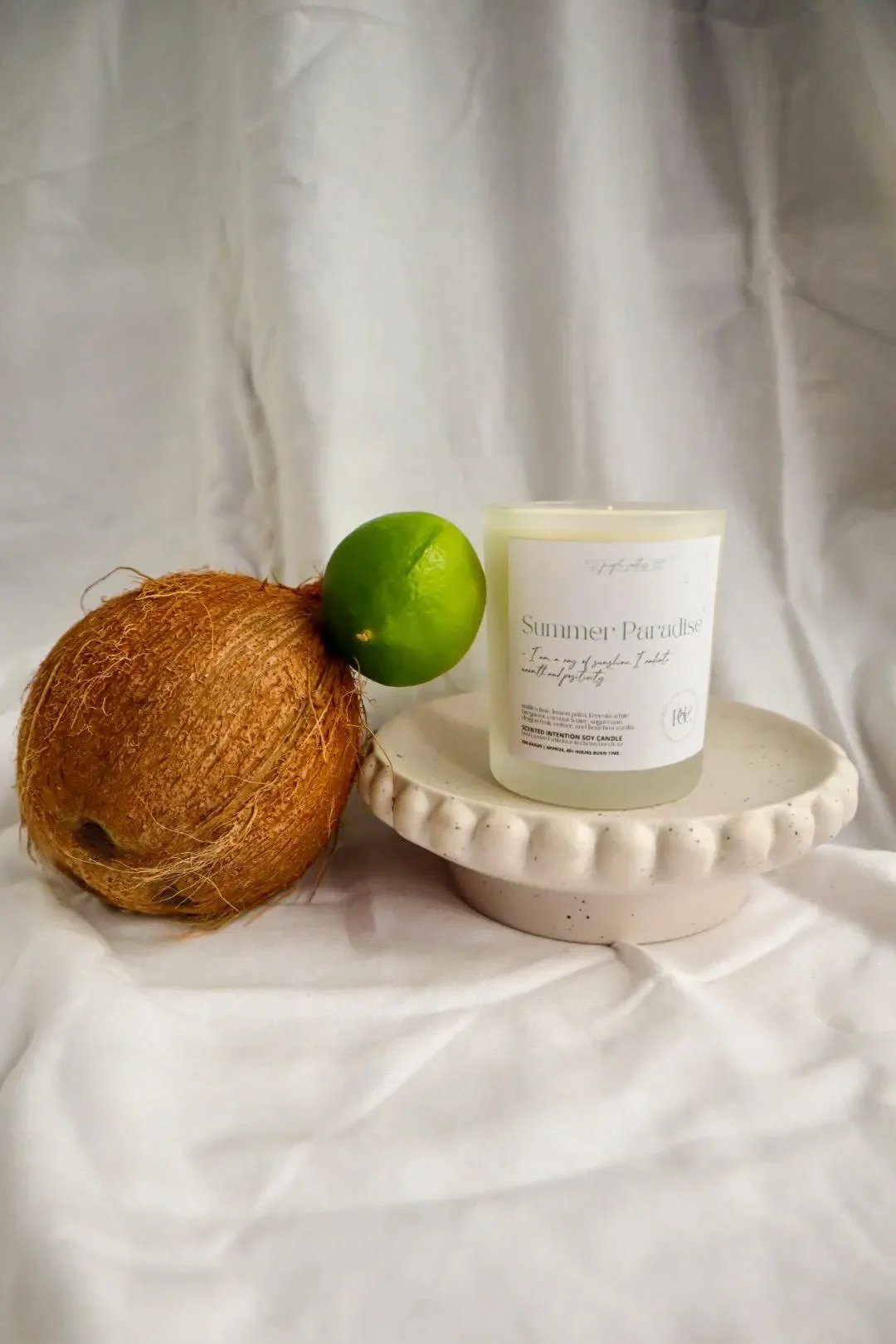 Summer Paradise 250g | Coconut & Lime ~ Reiki Infused Soy Wax Intention Candle