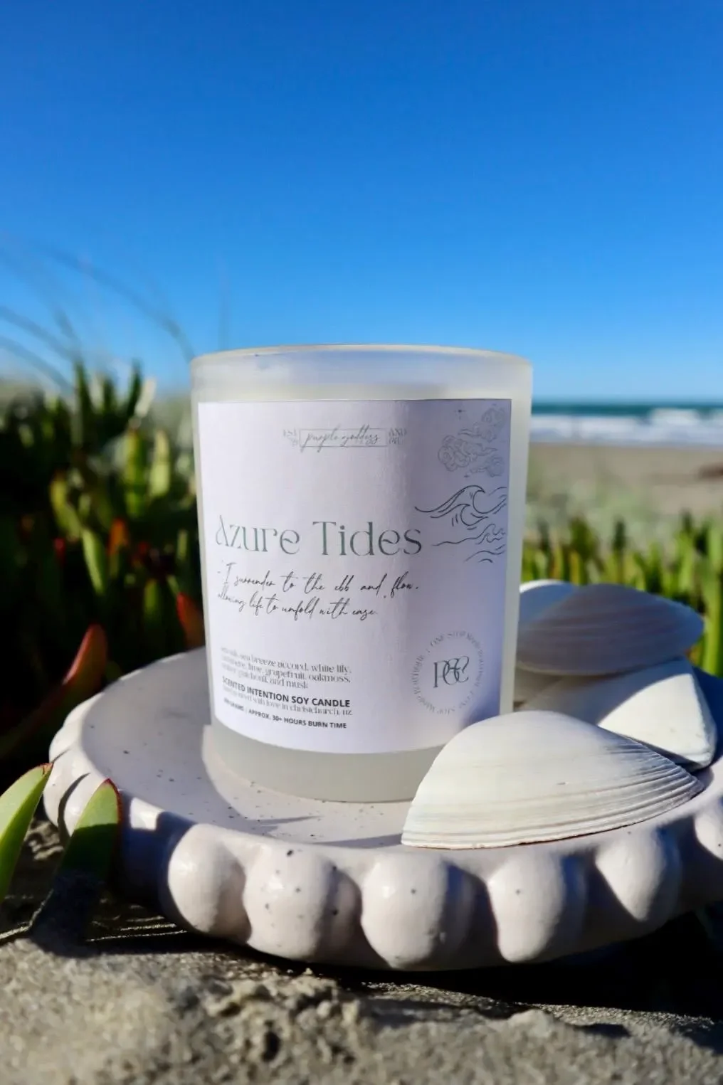 Azure Tides 250g | Sea Salt & Ocean ~ Reiki Infused Soy Wax Intention Candle