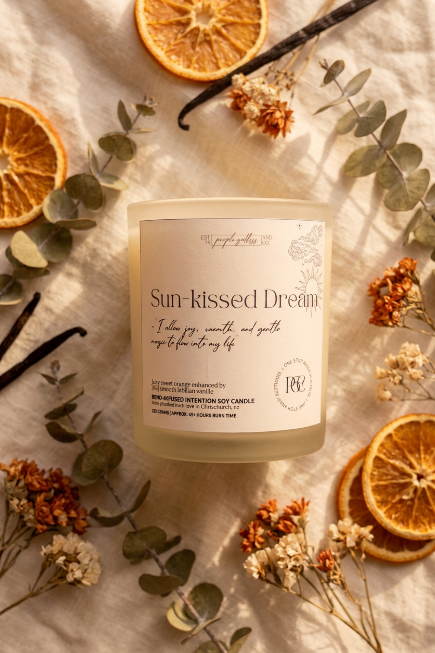 Sun-Kissed Dream 250g | Orange Vanilla ~ Reiki Infused Intention Soy Wax Candle