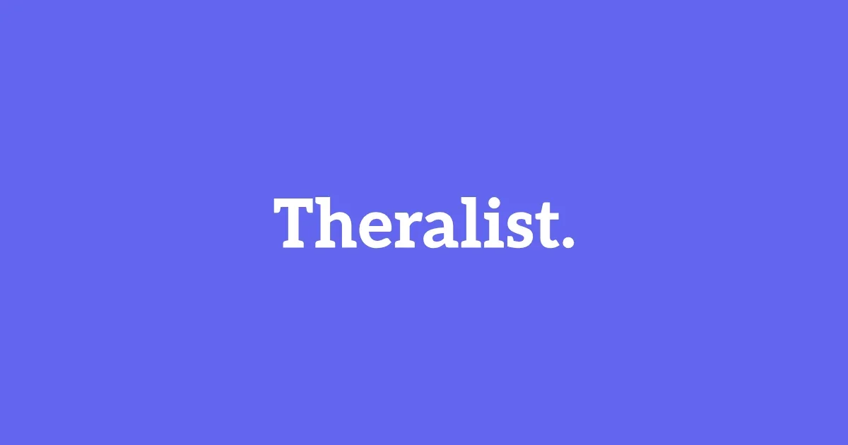 Blue background with the white text "Theralist." in the center.