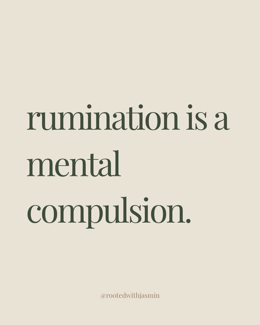 Rumination feels productive&mdash;like if I just think long enough, I&rsquo;ll finally feel better. But rumination keeps the OCD cycle alive by teaching your brain that the thought is dangerous and deserves attention.

Relief doesn&rsquo;t come from 
