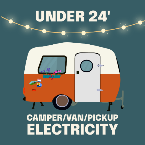 UNDER 24' Camper/Van/Pickup WITH Electricity
