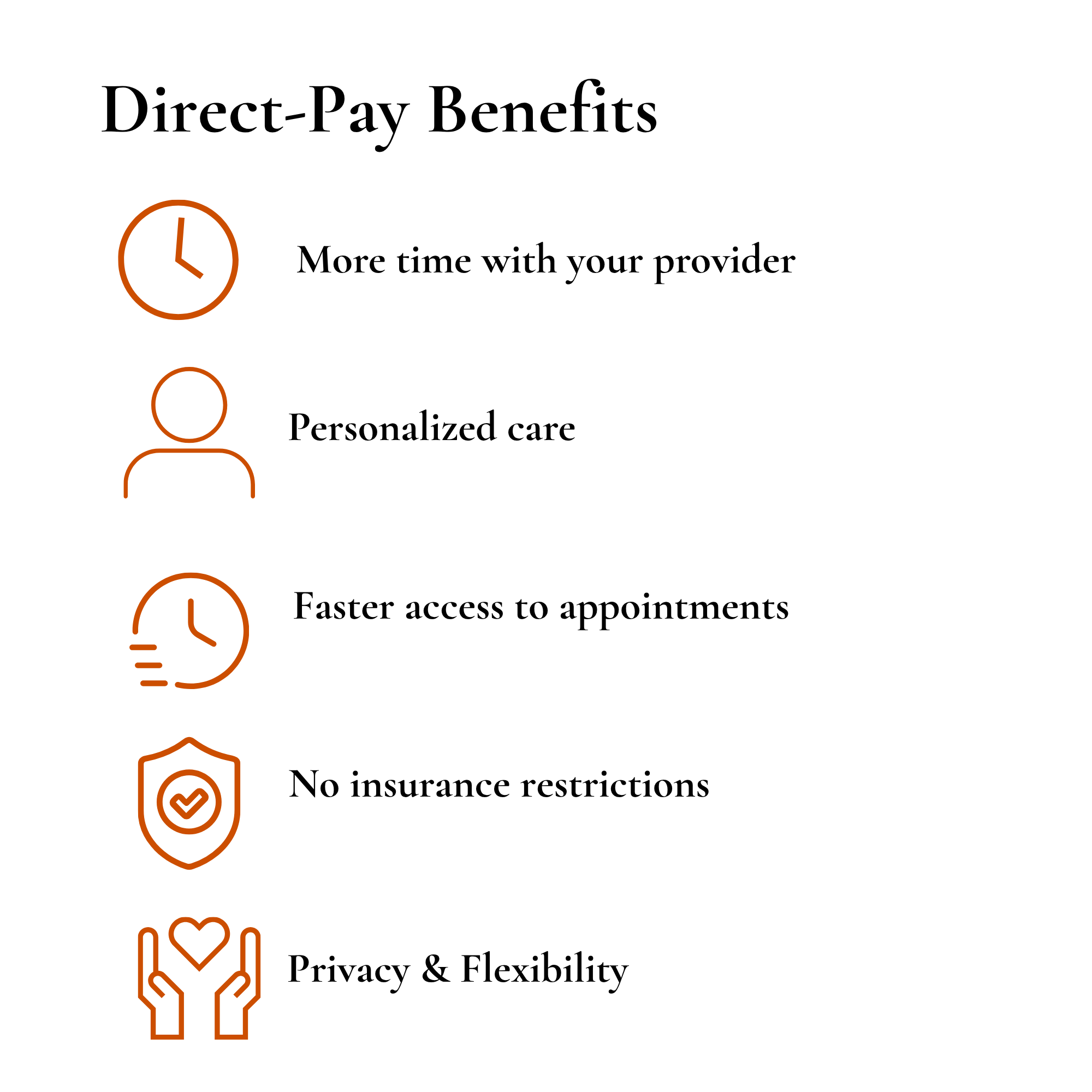 Illustration showing the concept of time management and prioritization in work. Includes icons of clocks, a person, a check mark, a heart, and hands holding a heart, with connecting lines indicating steps or stages.