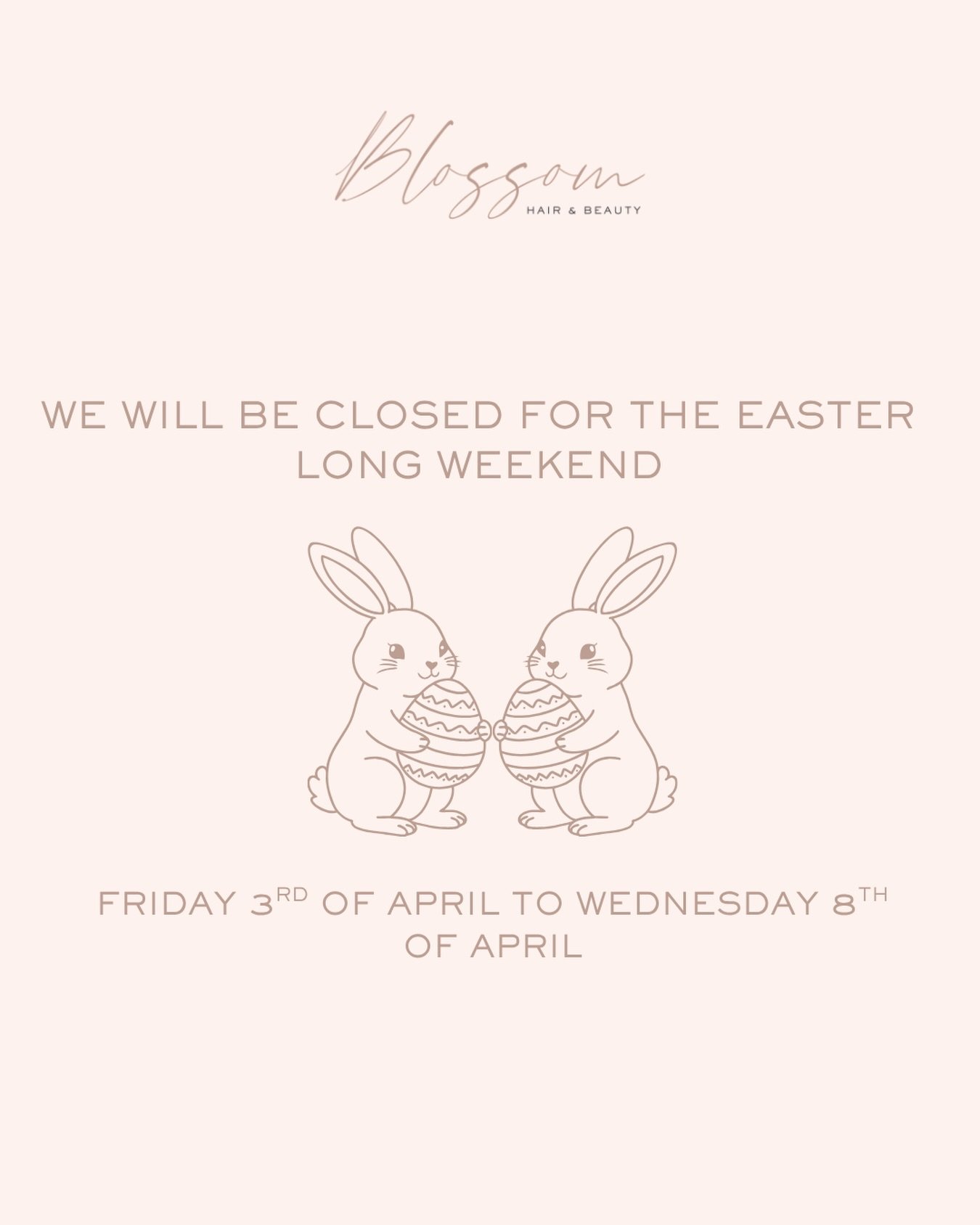 Closed for Easter break 🐰🤍

We hope everyone has a lovely weekend!