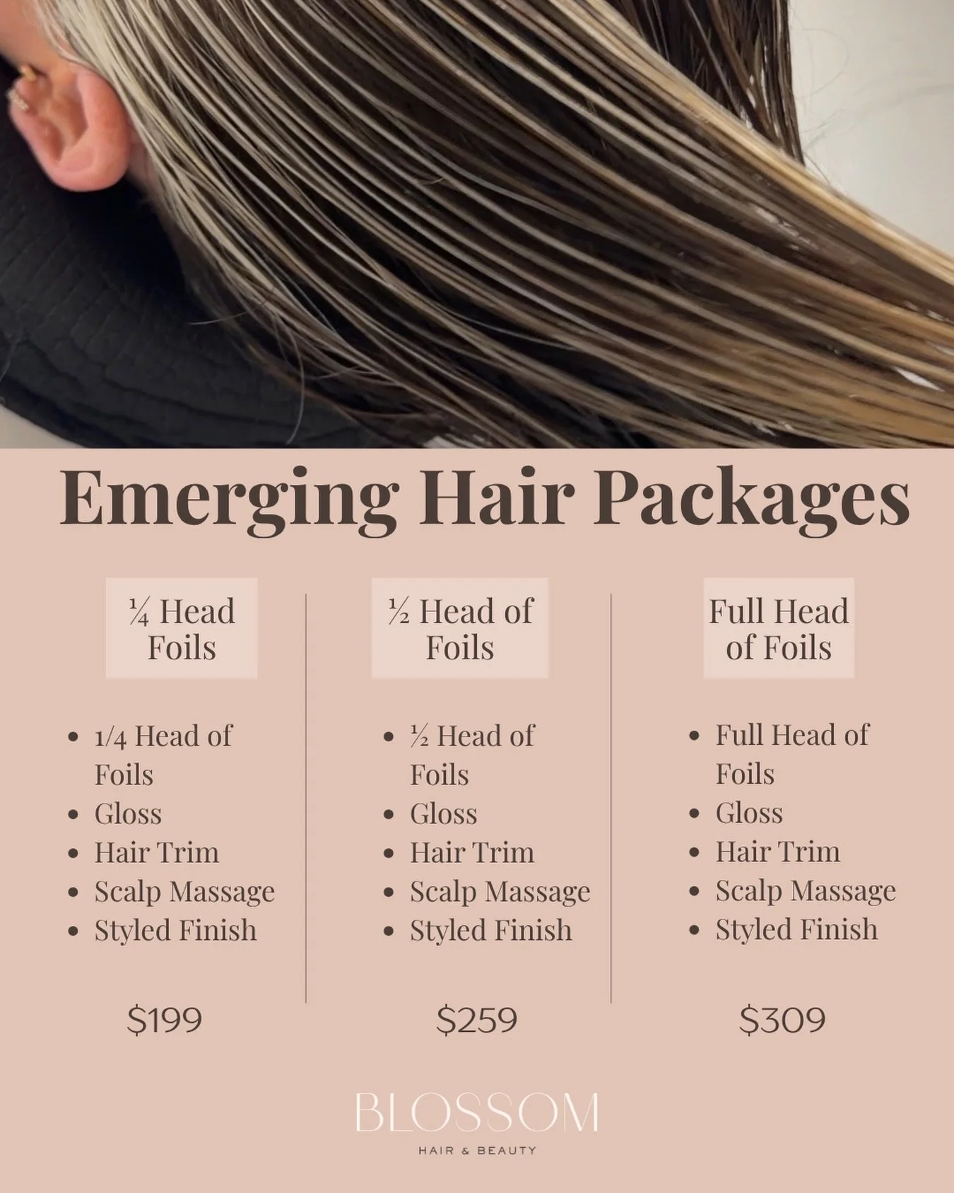 Our Emerging Hair Packages with @lyla.blossomhair 🫶🏻

Send us a DM or book online!