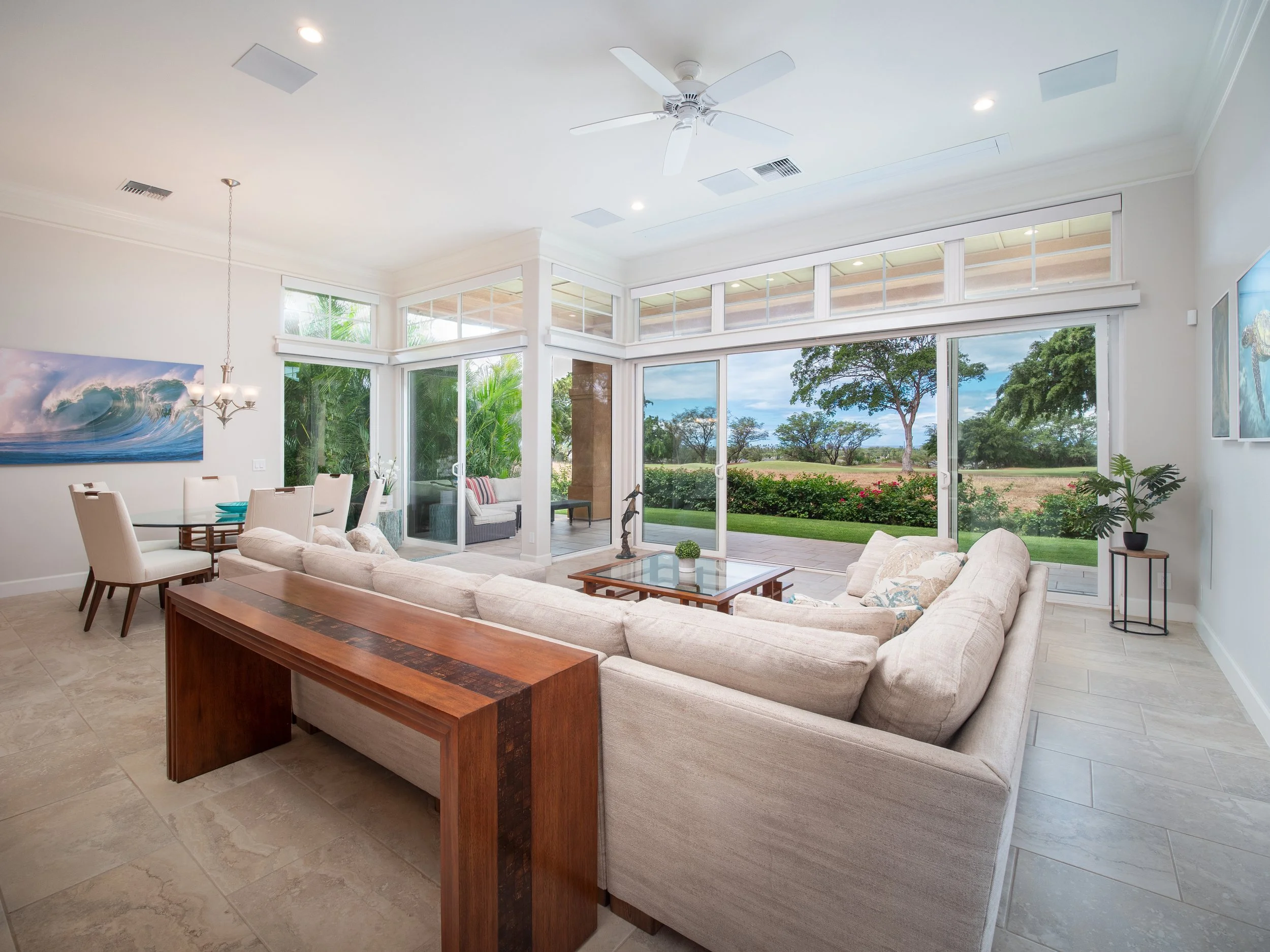 Living room of Unit 75 with outdoor view