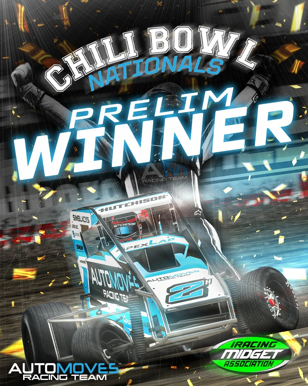 💥RILEY HUTCHISON WINS BIG ON DEBUT! 🔥

Automoves Racing Team's new driver Riley Hutchison destroys the field in Wednesday Night's IMA Chili Bowl Nationals! 

Leading by 3+ seconds before a late caution he locks himself into the pole shuffle and the
