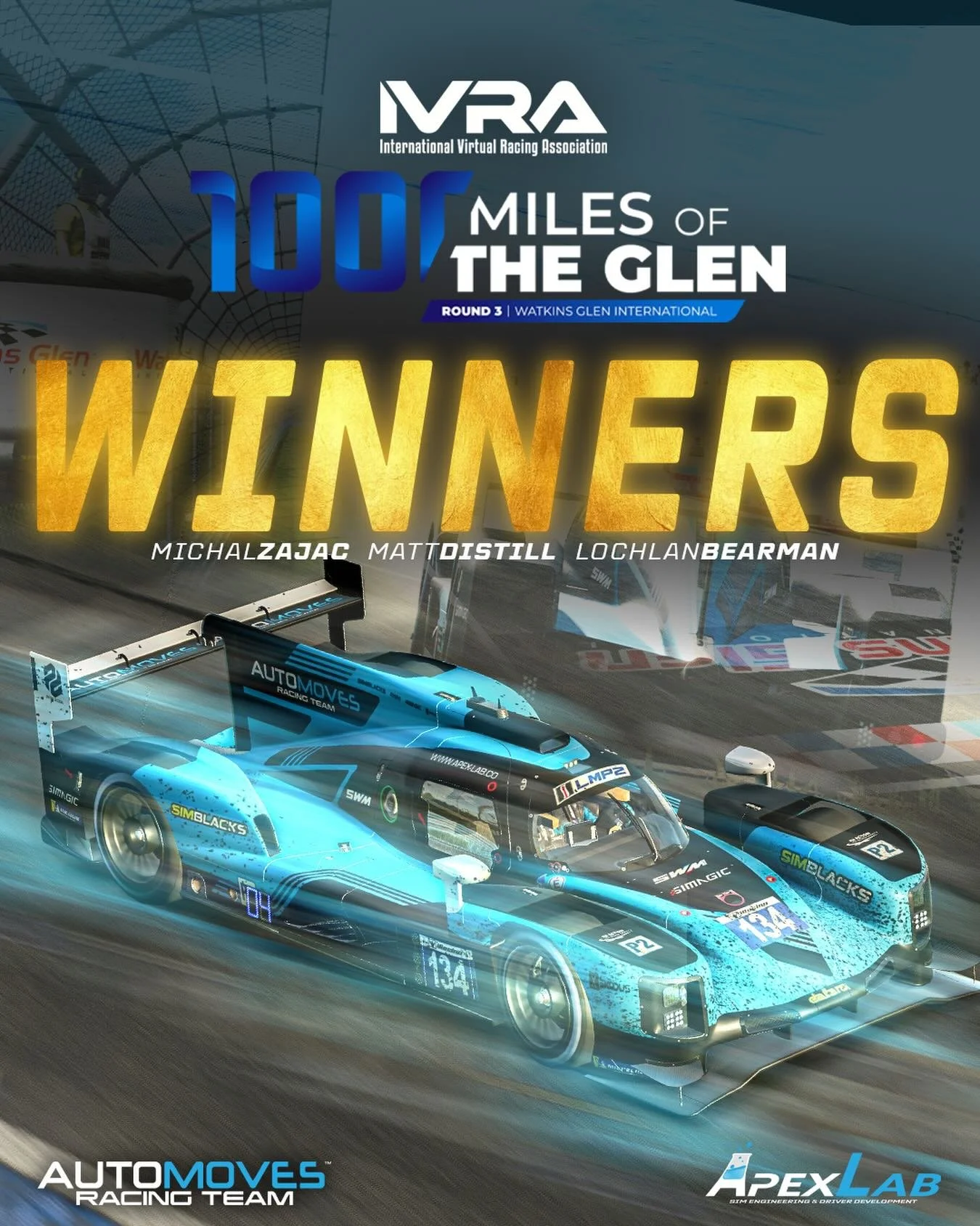 1000 MILES AT THE GLEN WINNERS!

Automoves WIN the @ivraleague 1000 miles of The Glen in LMP2. It wasn&rsquo;t a smooth sailing race with multiple safety cars keeping the team honest for the optimal strategy! 

A front row start, keeping out of troub