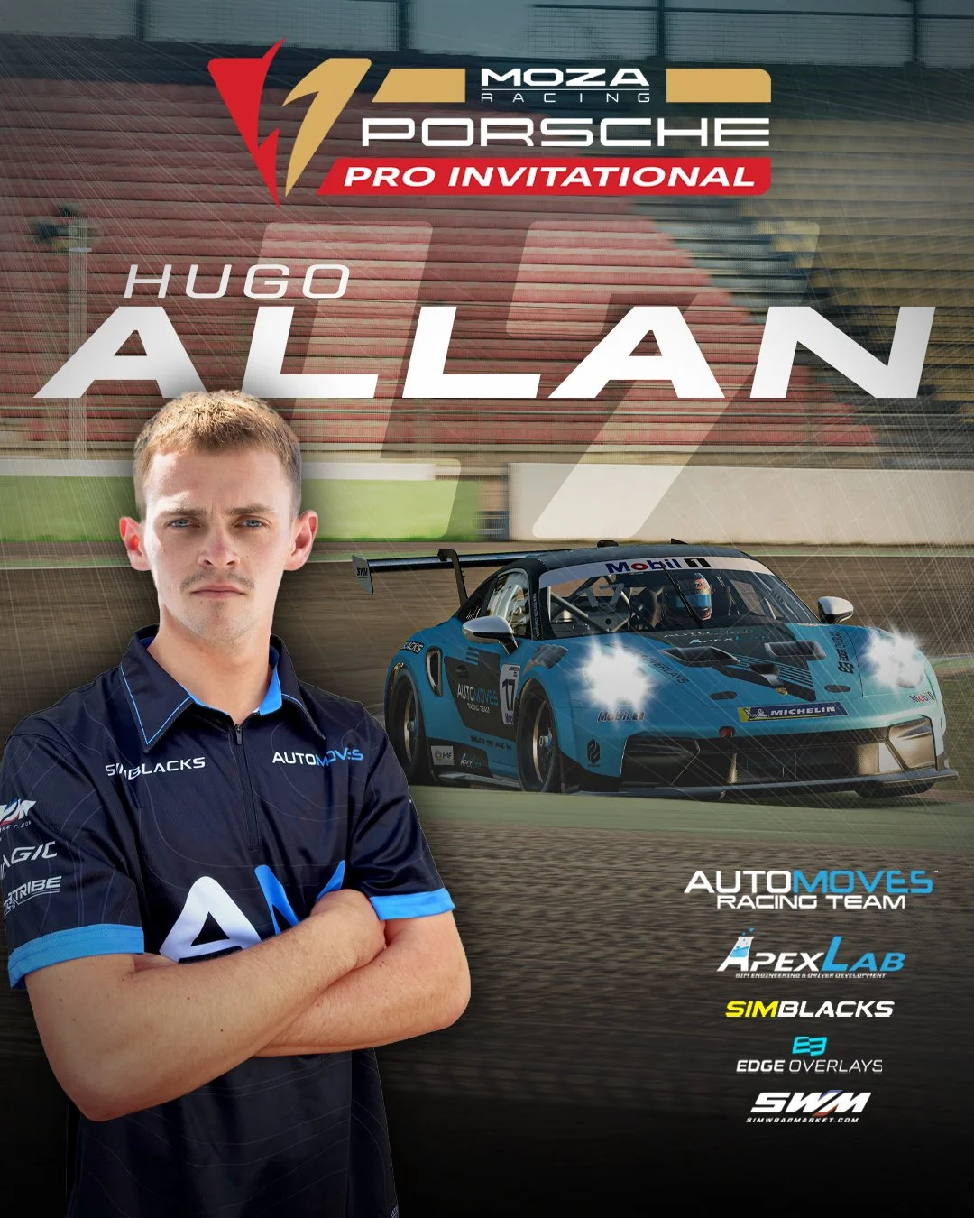 LAZARUS &amp; ALLAN TO COMPETE IN MOZA PORSCHE PRO!

Automoves Racing Team welcomes Kory Lazarus to the team! He joins with a wealth of experience in the Porsche Cup and we cant wait to see how he flies our colours! 

Partnering up with Hugo Allan wh