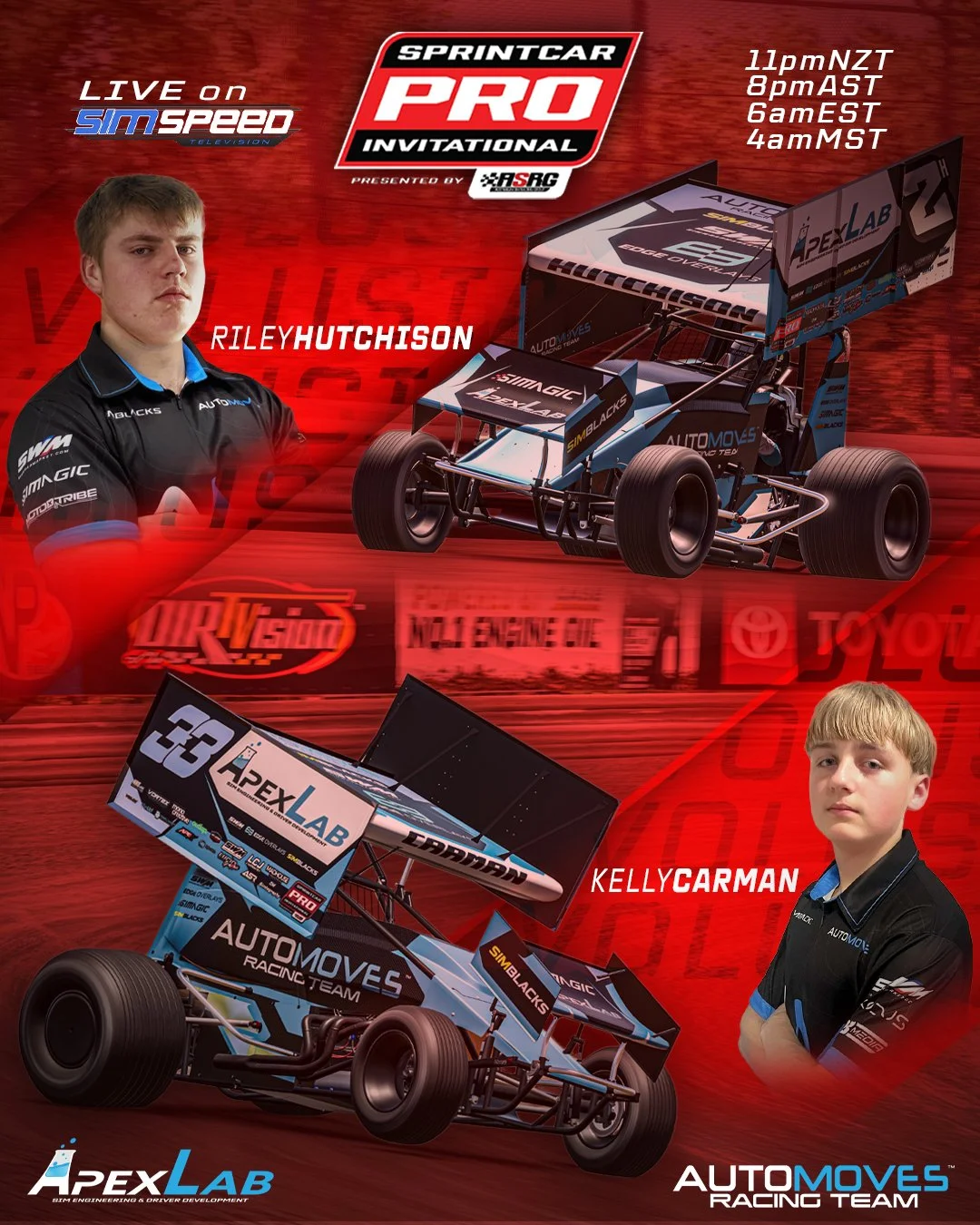 ITS Sprintcar Pro Invitational Series ROUND 1 TIME!

Tonight Riley Hutchison &amp; Kelly Carman take on the some of the best in the world at Volusia Speedway to open the 15 Round Championship! Fresh look, preparations complete and ready to go!

Catch