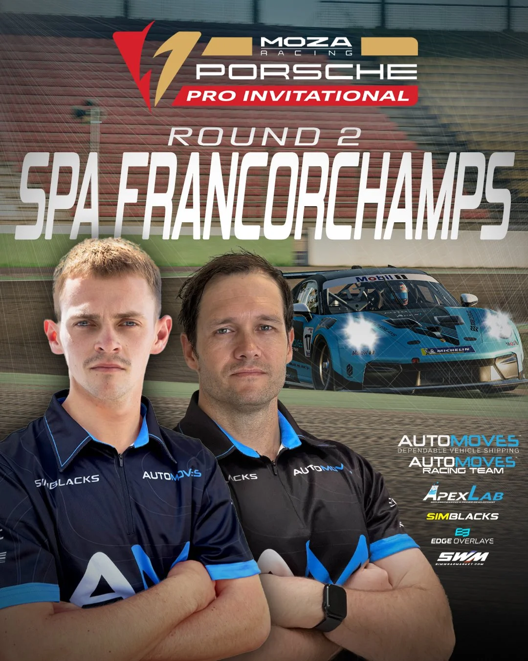 MOZA Racing Porsche Pro Invitational Series Round 2!

Hugo Allan &amp; Kory Lazarus take on the Top 40 Oceanic Porsche Cup drivers tonight in the MOZA Porsche Pro Series! A rather disappointing Round One with carnage and mistakes plagued the results 
