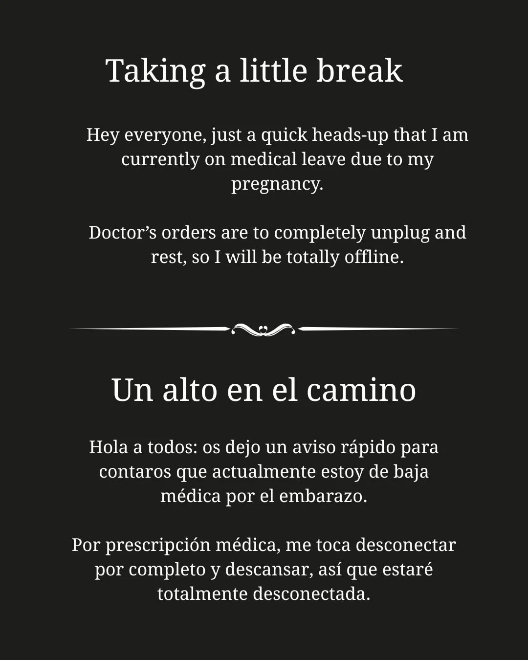 Please note that any upcoming posts you see on this grid have been scheduled in advance. No new content or work is being created during this period. Thank you for your support!

Por favor, tened en cuenta que las pr&oacute;ximas publicaciones que ve&
