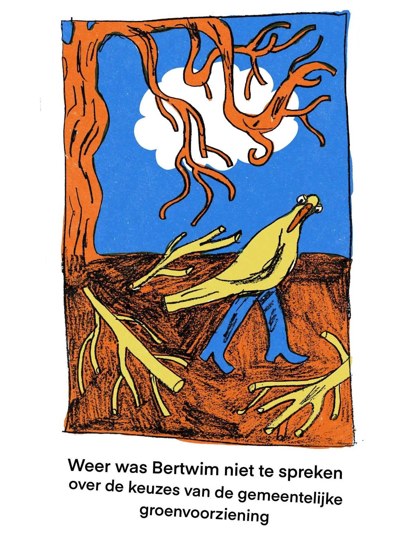Bertwim is een kritische inwoner #illustratie #schetsboek #vreemdevogel #vogel #normalevogel