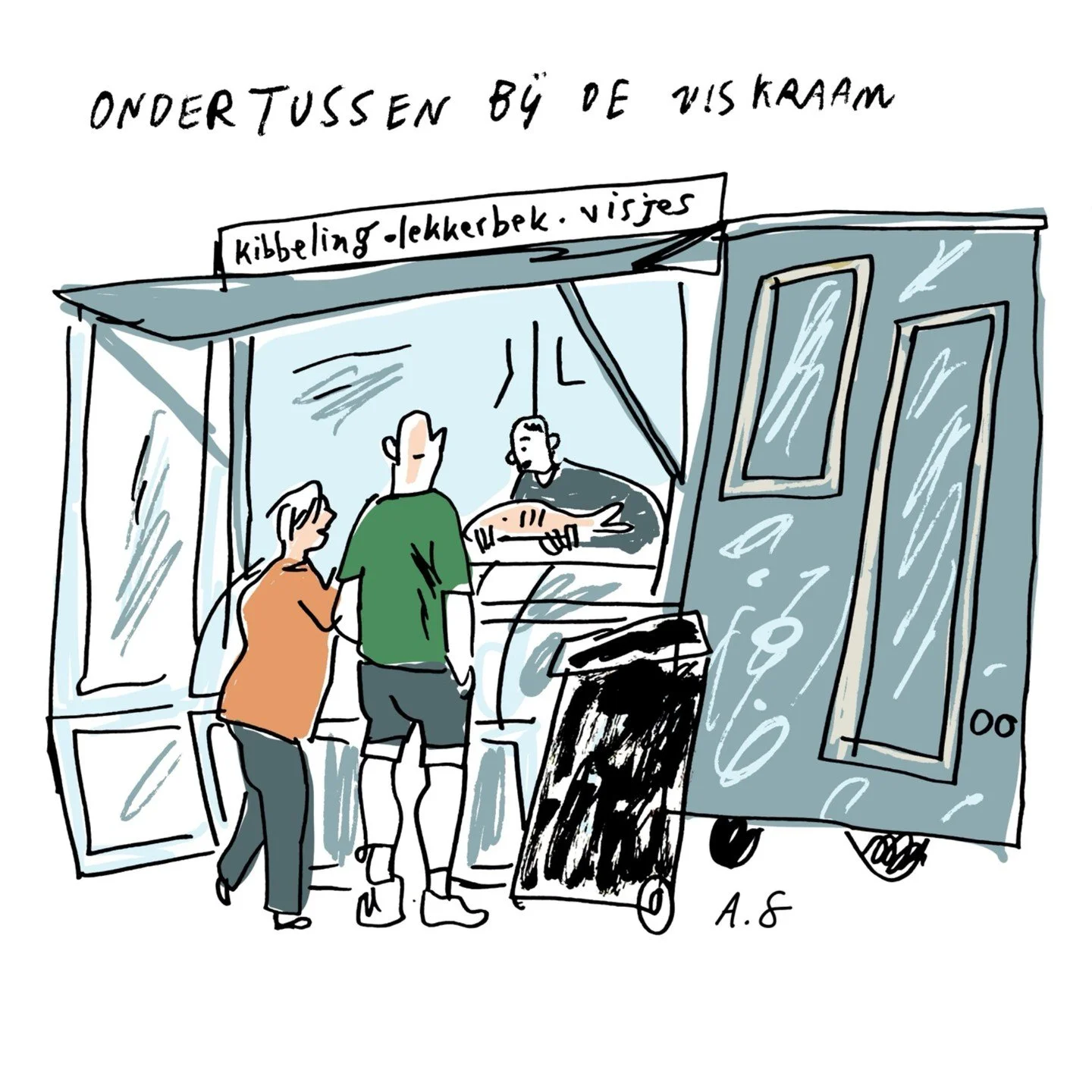 Vissen op substack deze week! #vis #substack #schrijvenentekenen #drawing #illustration