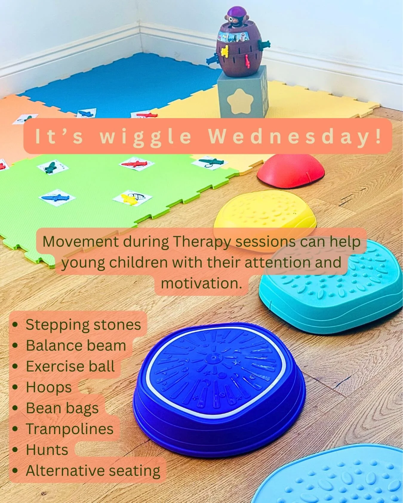 Some of us find it really hard to sit still and focus.

Helping a child receive the correct sensory input for their system can significantly improve attention, listening, motivation and interest in a therapy task, either in clinic or at home when pra