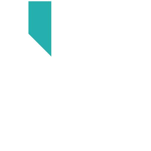 Stylized letter P with a teal arrowhead and a white arrow shape on a black background.