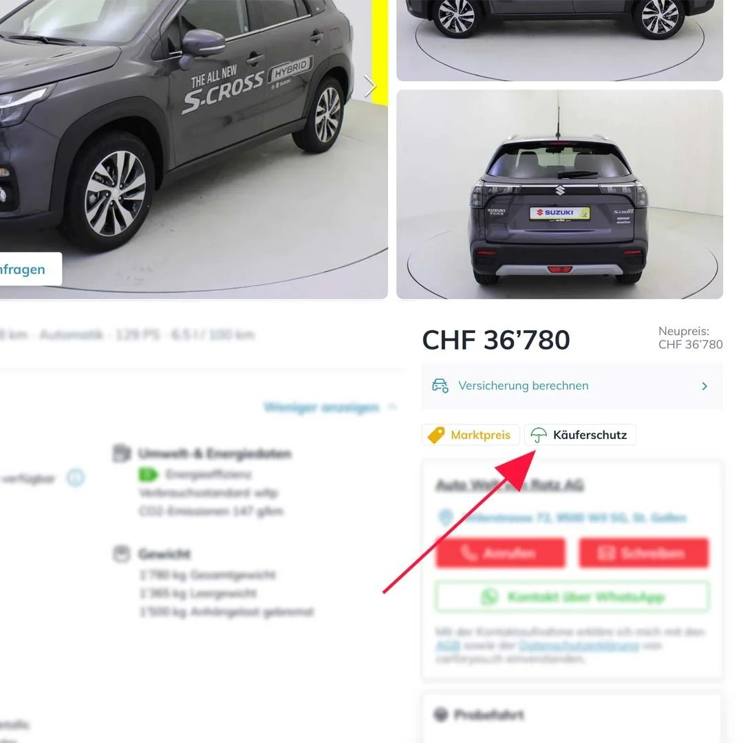 Insurance claim badge on listings covered by buyer's protection