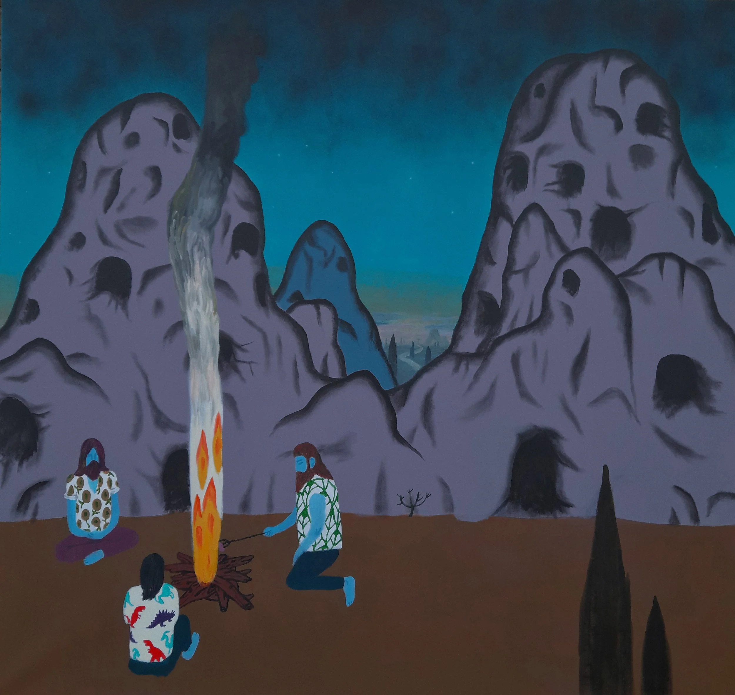 Man-Caves IV
Olie på lærred, 180 x 190 cm, 2023