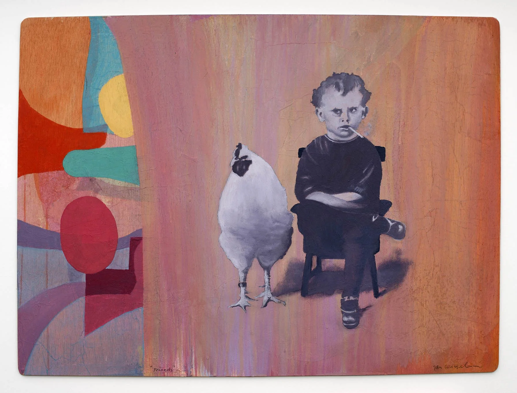 Friends
Olie og tempera på træ, 54 x 70 cm