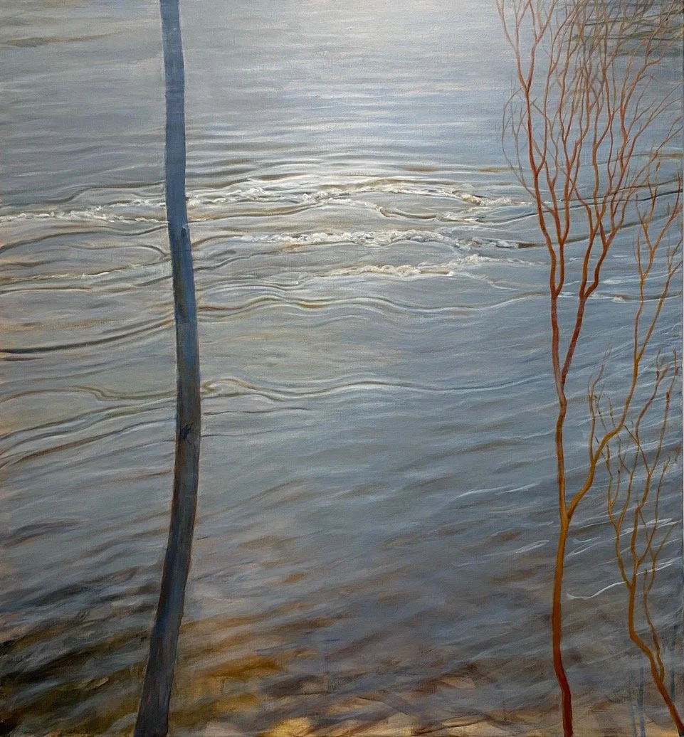 Åløb
Olie på lærred, 140 x 130 cm, 2025