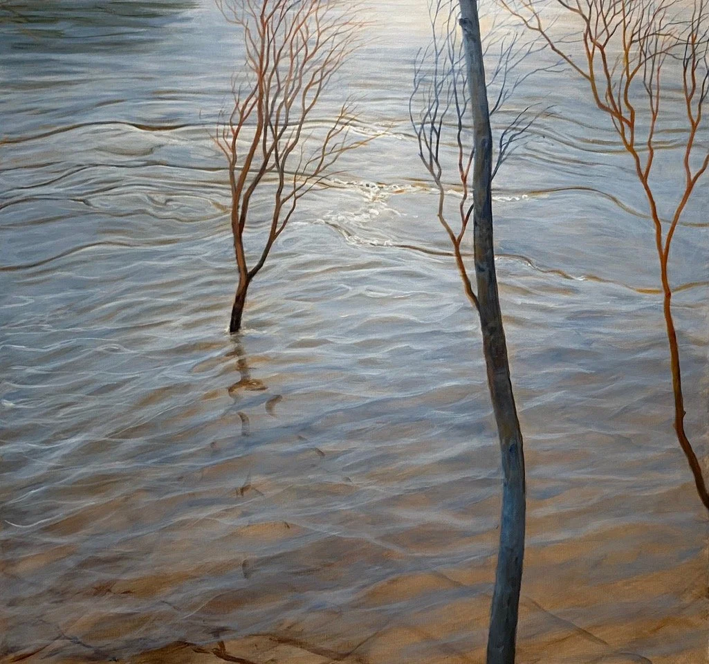 Åløb II
Olie på lærred, 140 x 150 cm, 2025