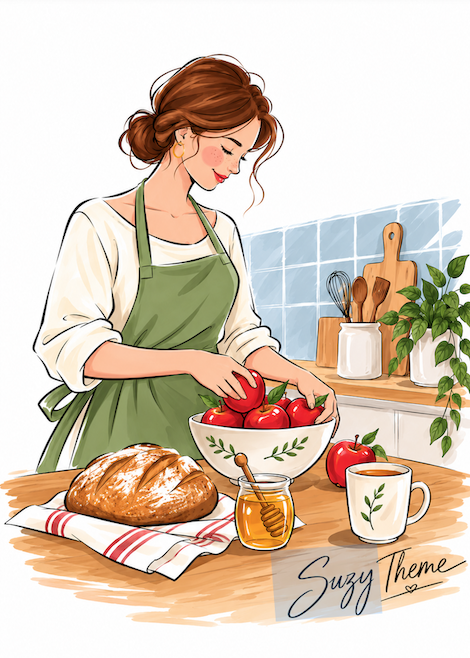 Apples, Honey and Home, Greeting Cards Pack of 10
