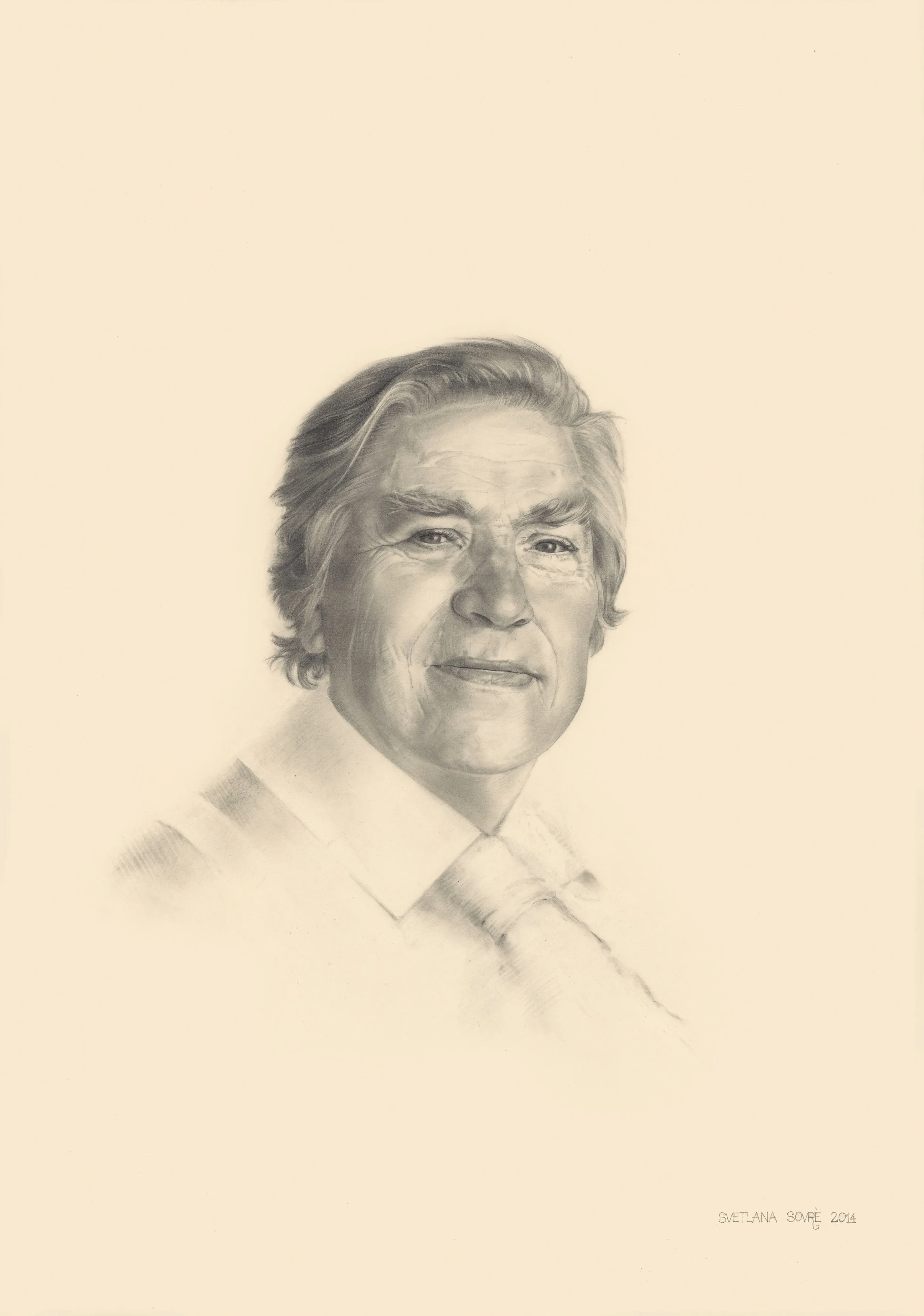 Portret v tehniki grafita