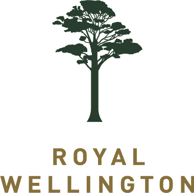 A silhouette of a large tree with the words "Royal Wellington" underneath.