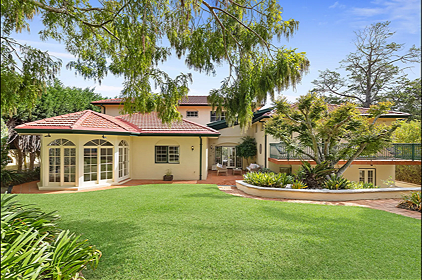 Mowed Lawn in backyard of Turramurra house