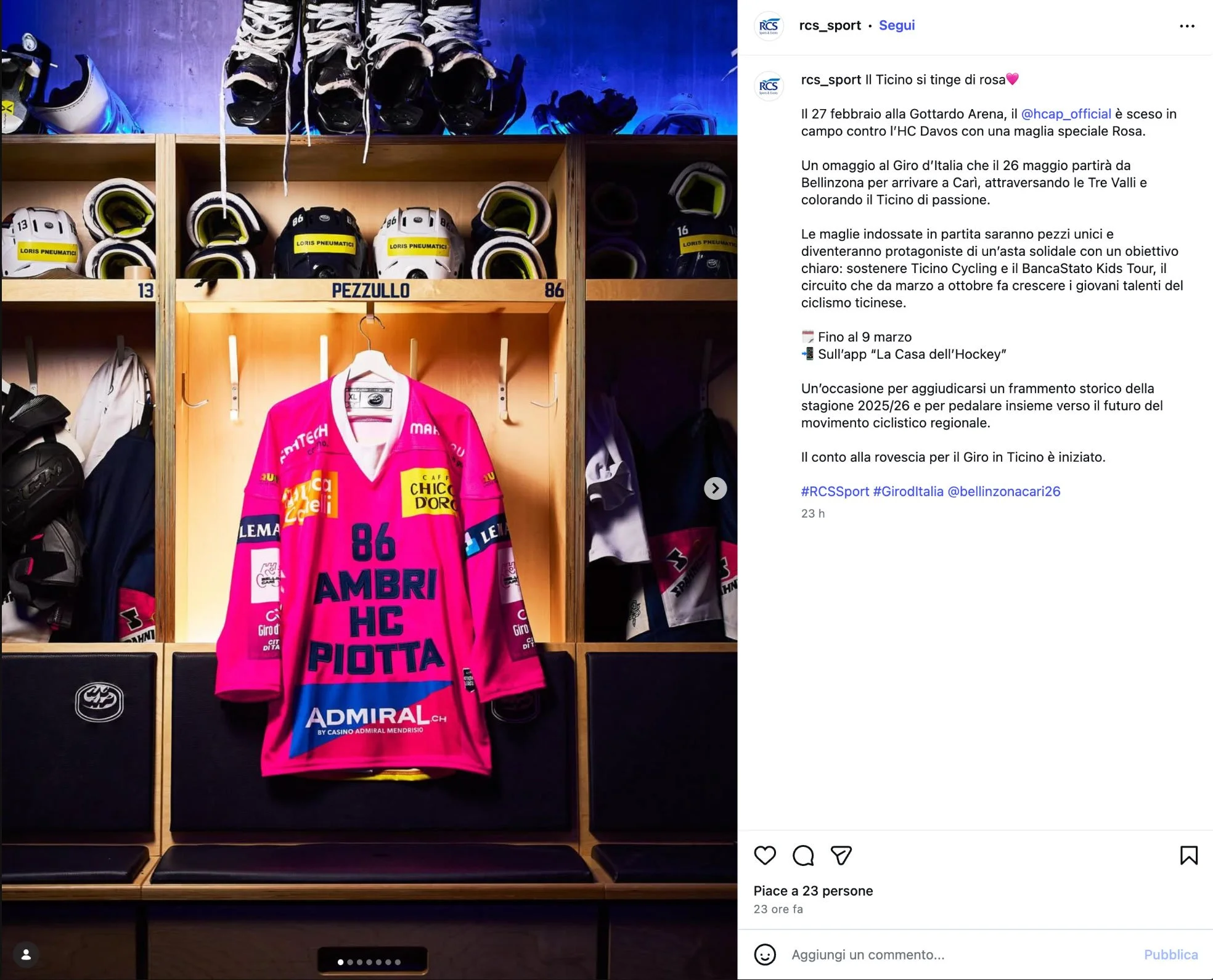 Il Ticino si tinge di rosa 🩷