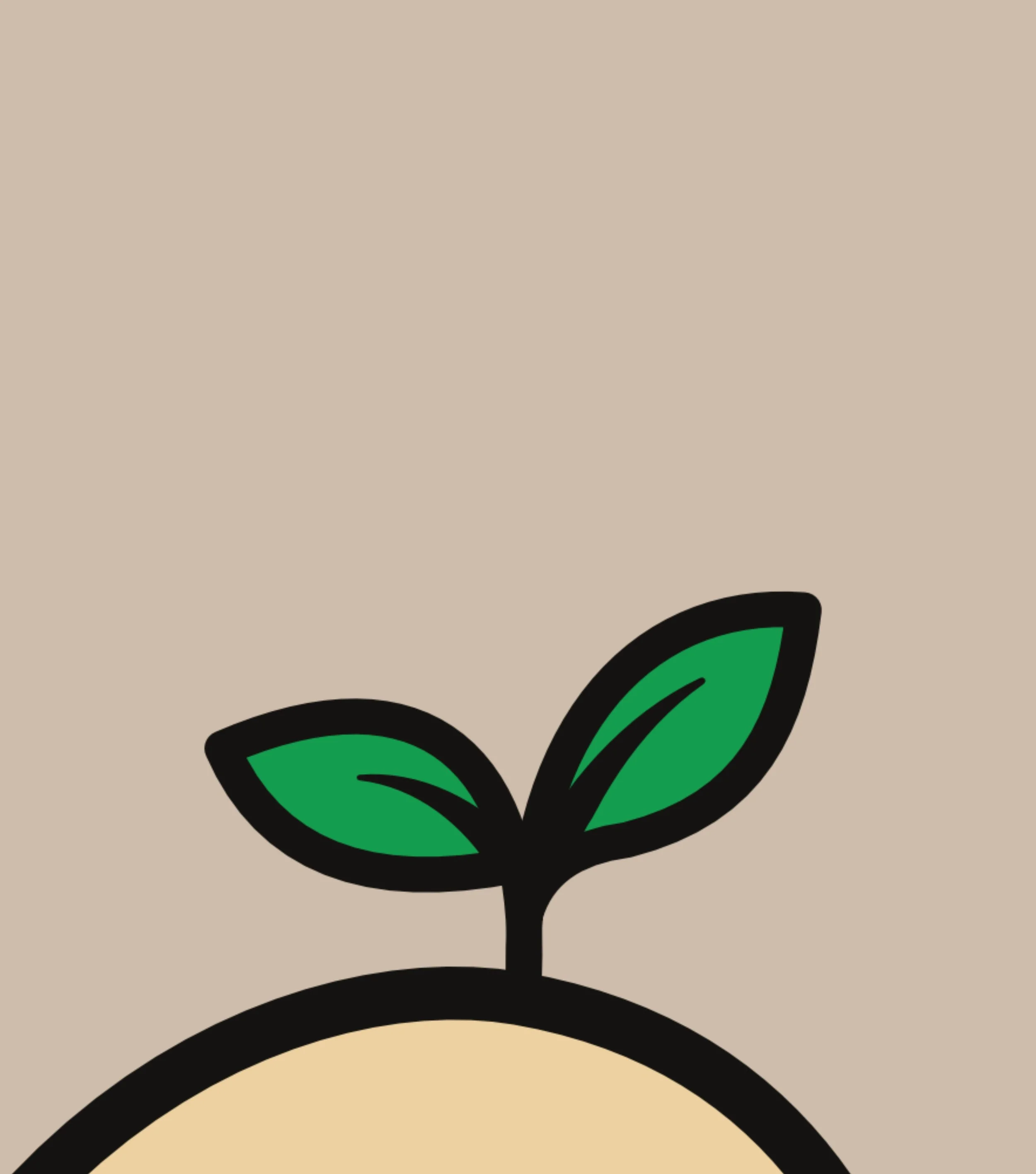 A simple illustration of a small green sprout.