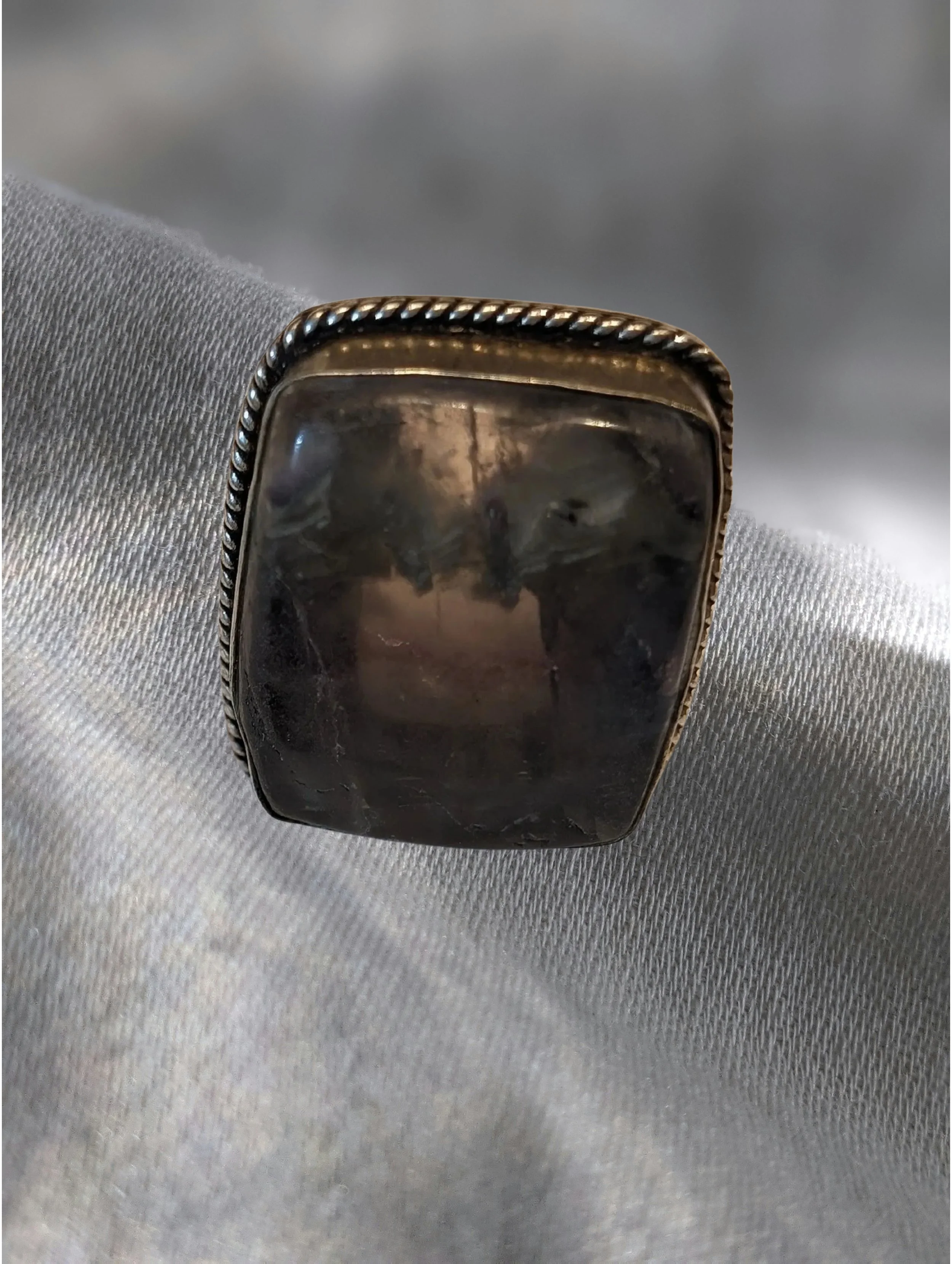 🧠🔮 Fluorite Square Sterling Silver Ring – Size 6  Clarity • Focus • Calm • Mental Balance 🔮🧠