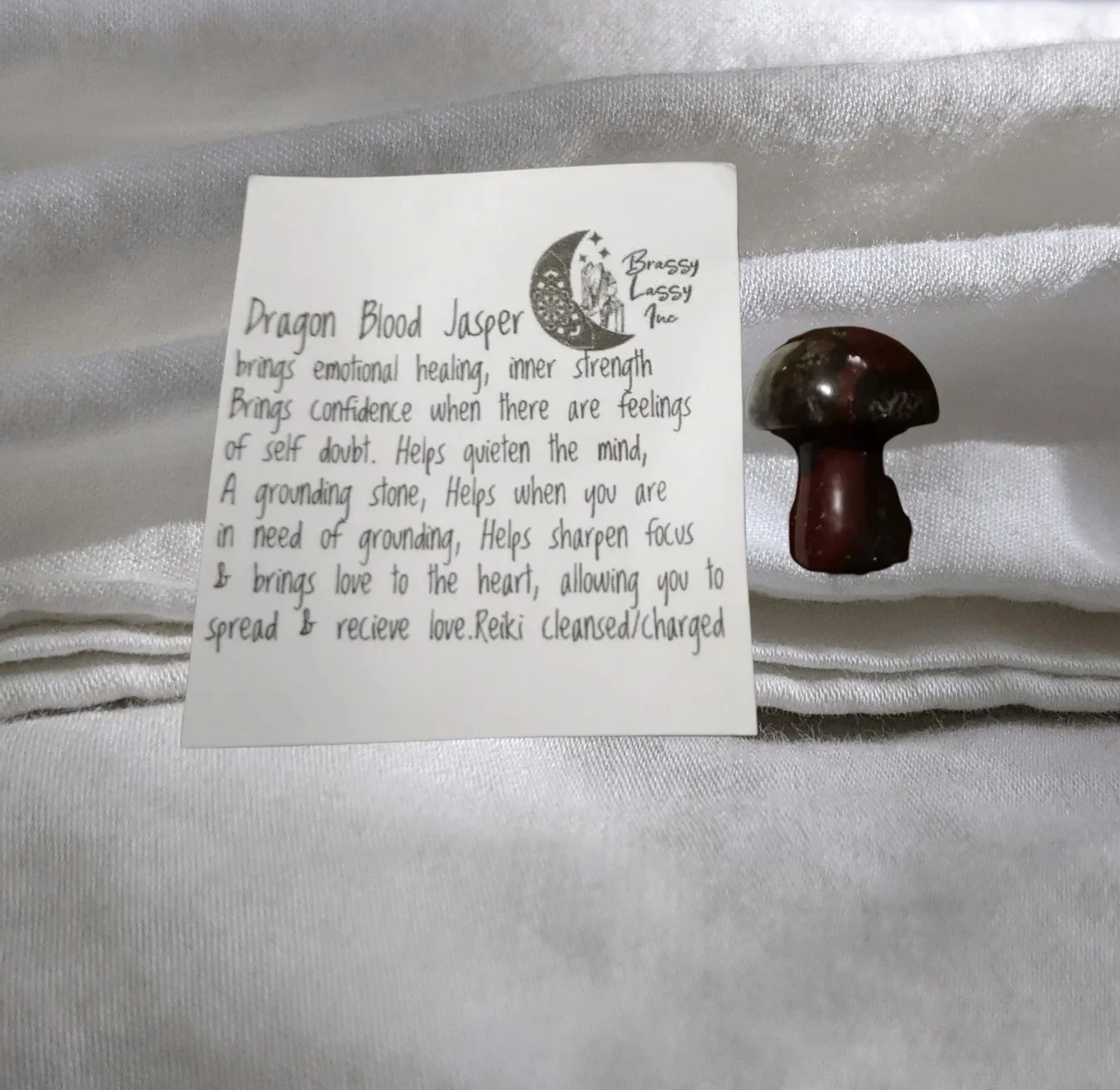 🍄🔥 Dragon Blood Jasper Mini Mushroom (1") 🔥🍄  🐉💚 Strength • Courage • Grounding • Resilience • Vitality 🔥🌿