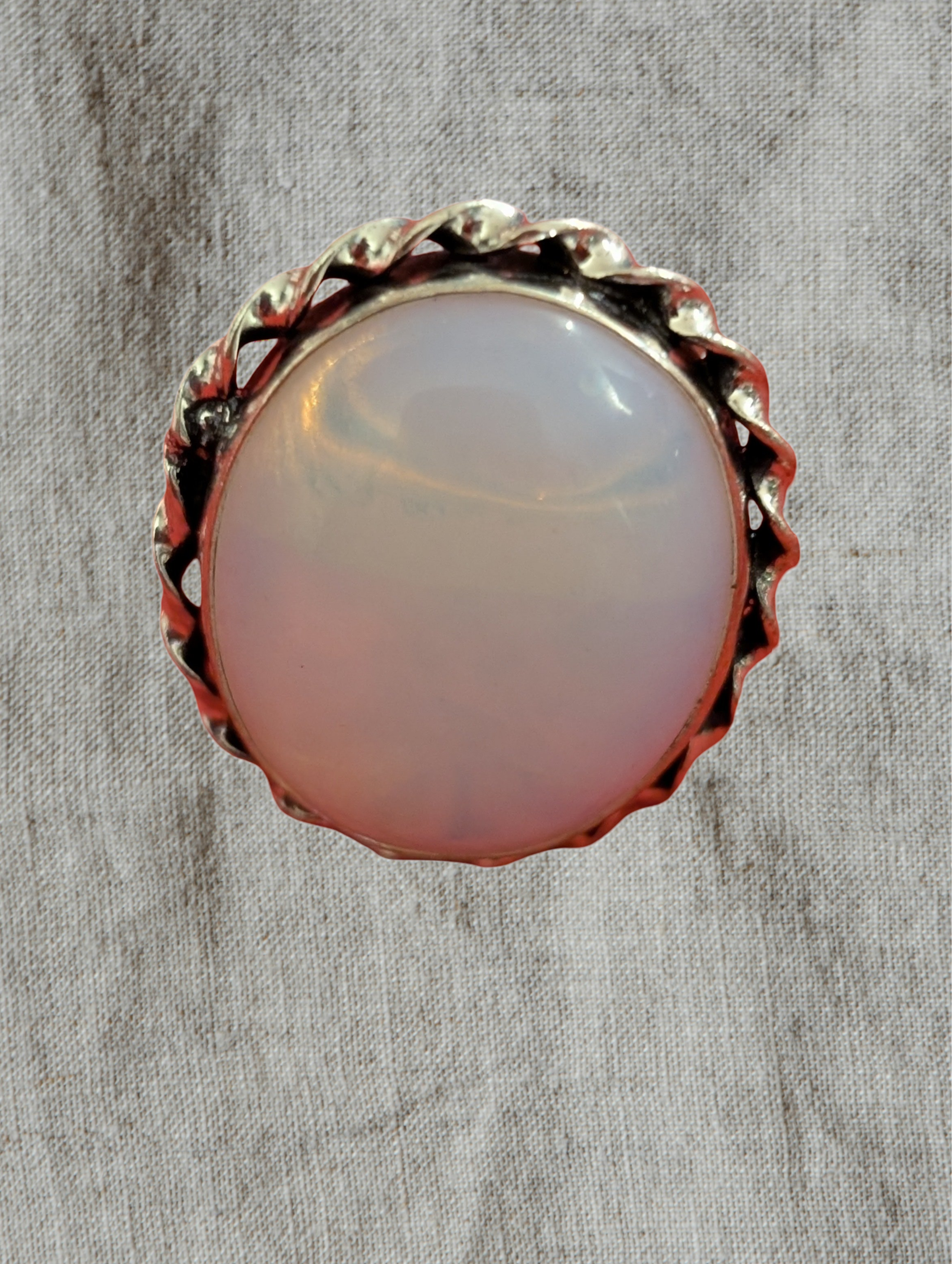 🌌✨ Opalite Oval Sterling Silver Ring  Calm • Alignment • Confidence • Flow ✨🌌  Available Sizes: 7 · 8